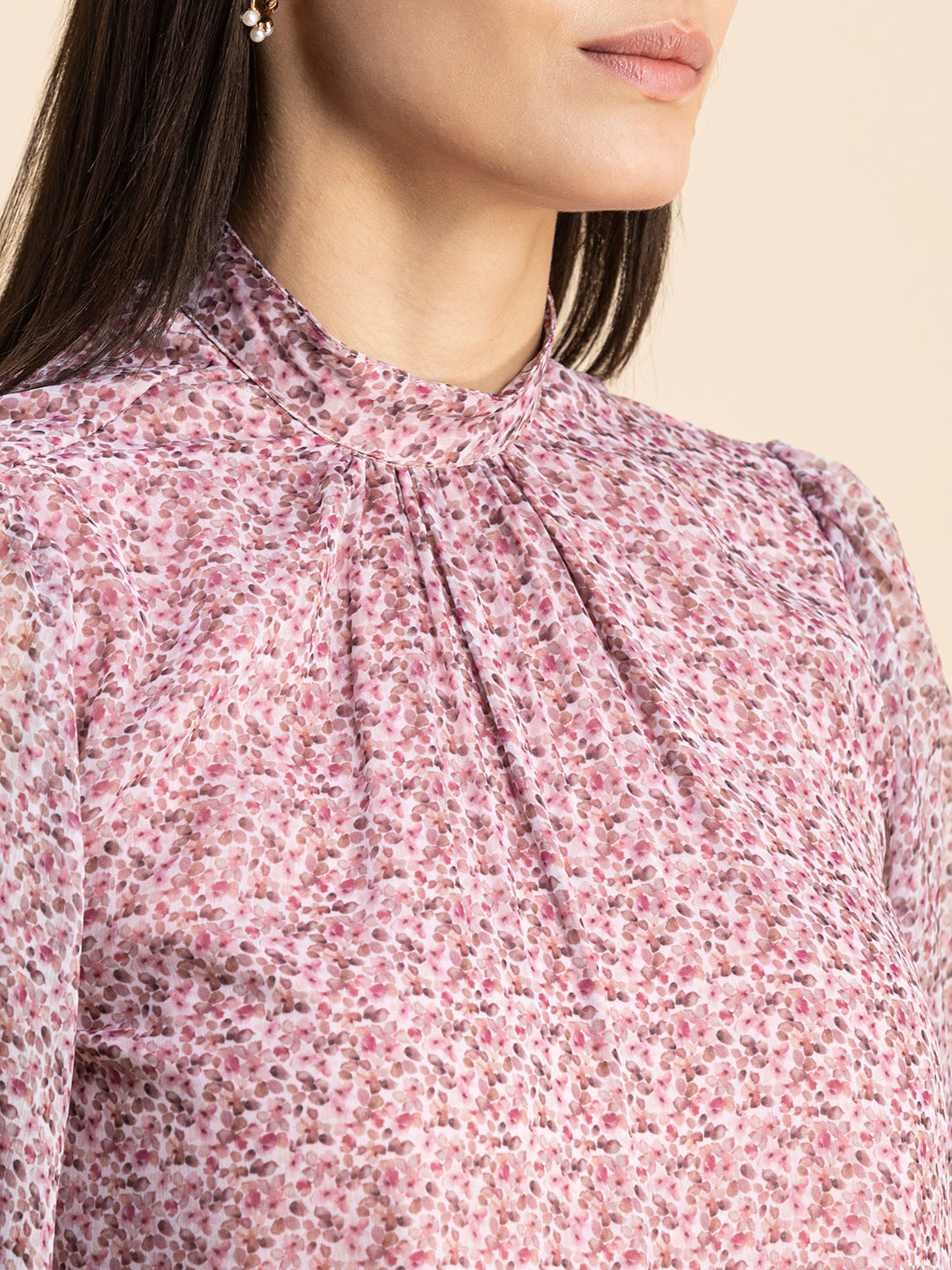 Turtle Neck Formal Chiffon
