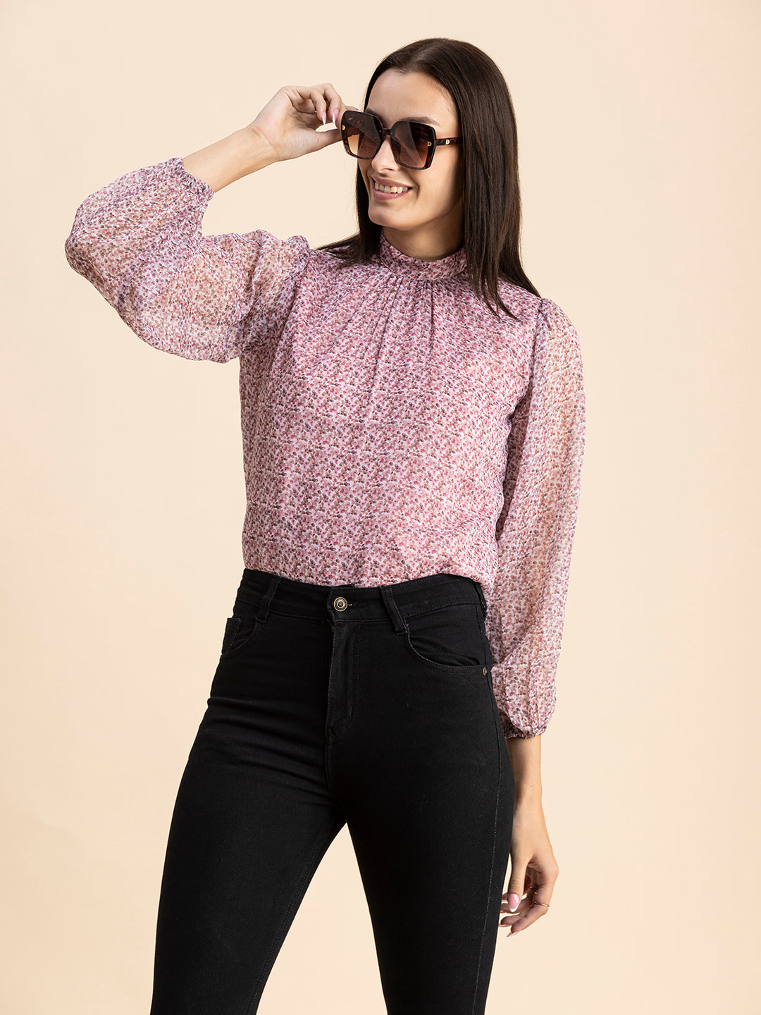 Turtle Neck Formal Chiffon