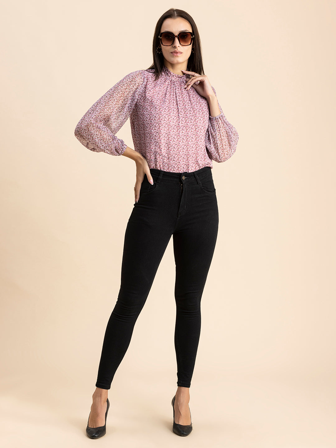 Turtle Neck Formal Chiffon