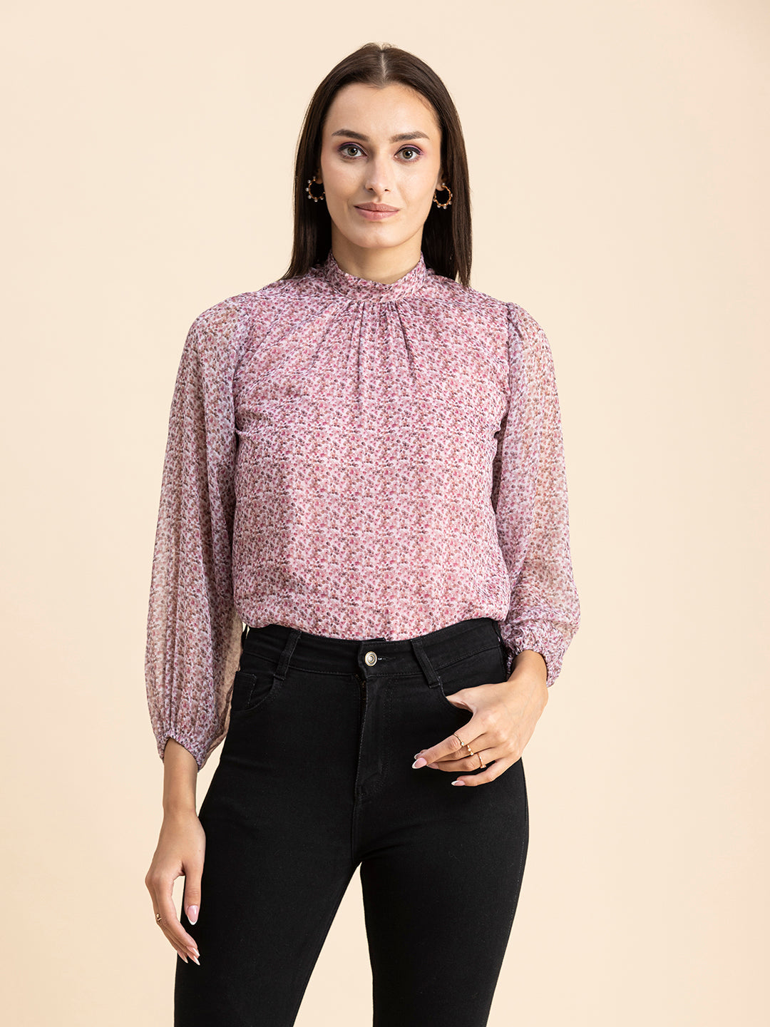 Turtle Neck Formal Chiffon