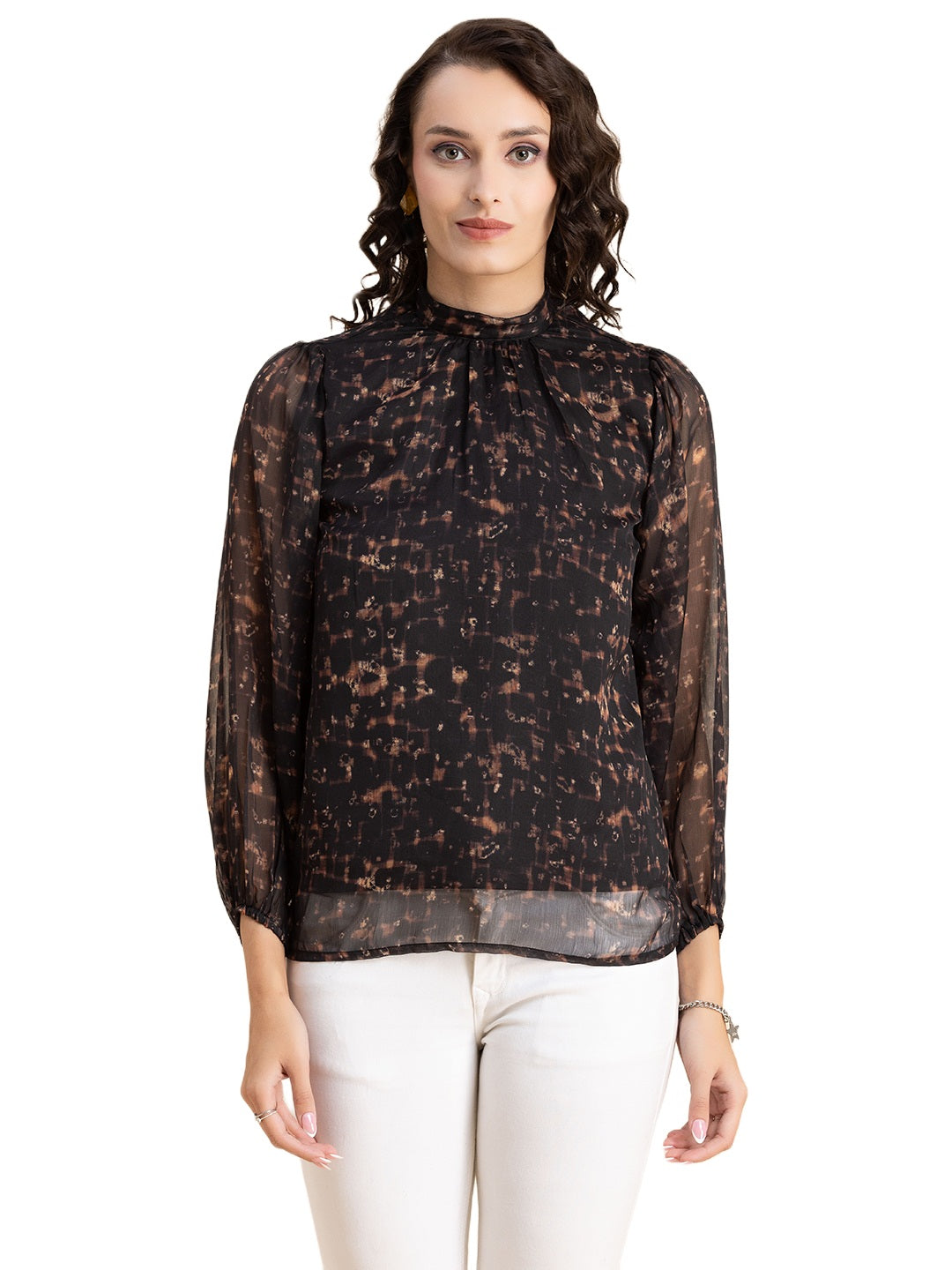 Turtle Neck Formal Chiffon