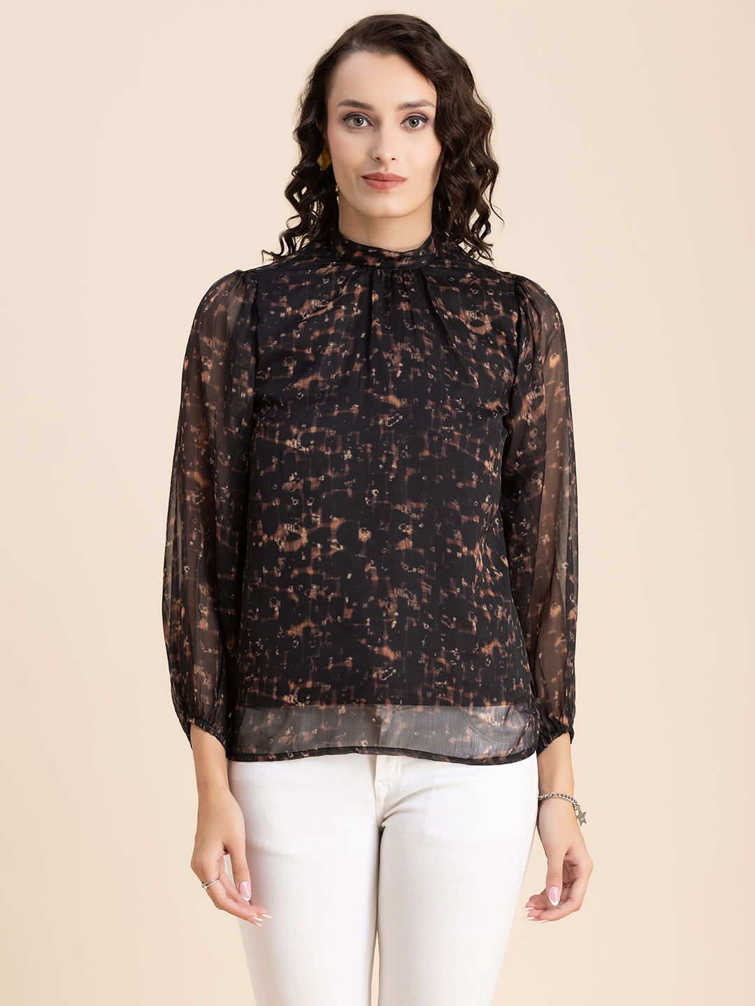 Turtle Neck Formal Chiffon