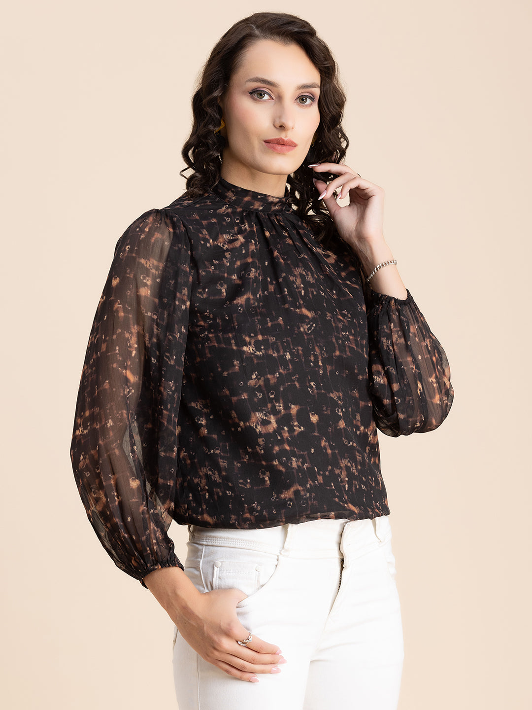 Turtle Neck Formal Chiffon