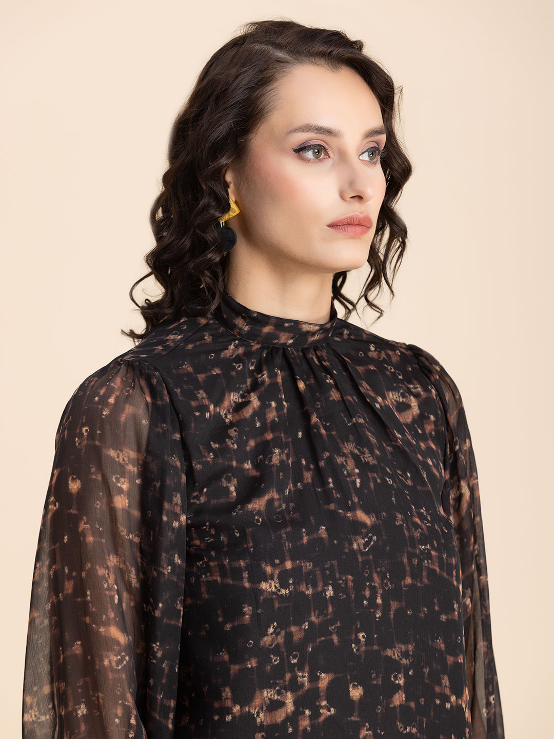 Turtle Neck Formal Chiffon