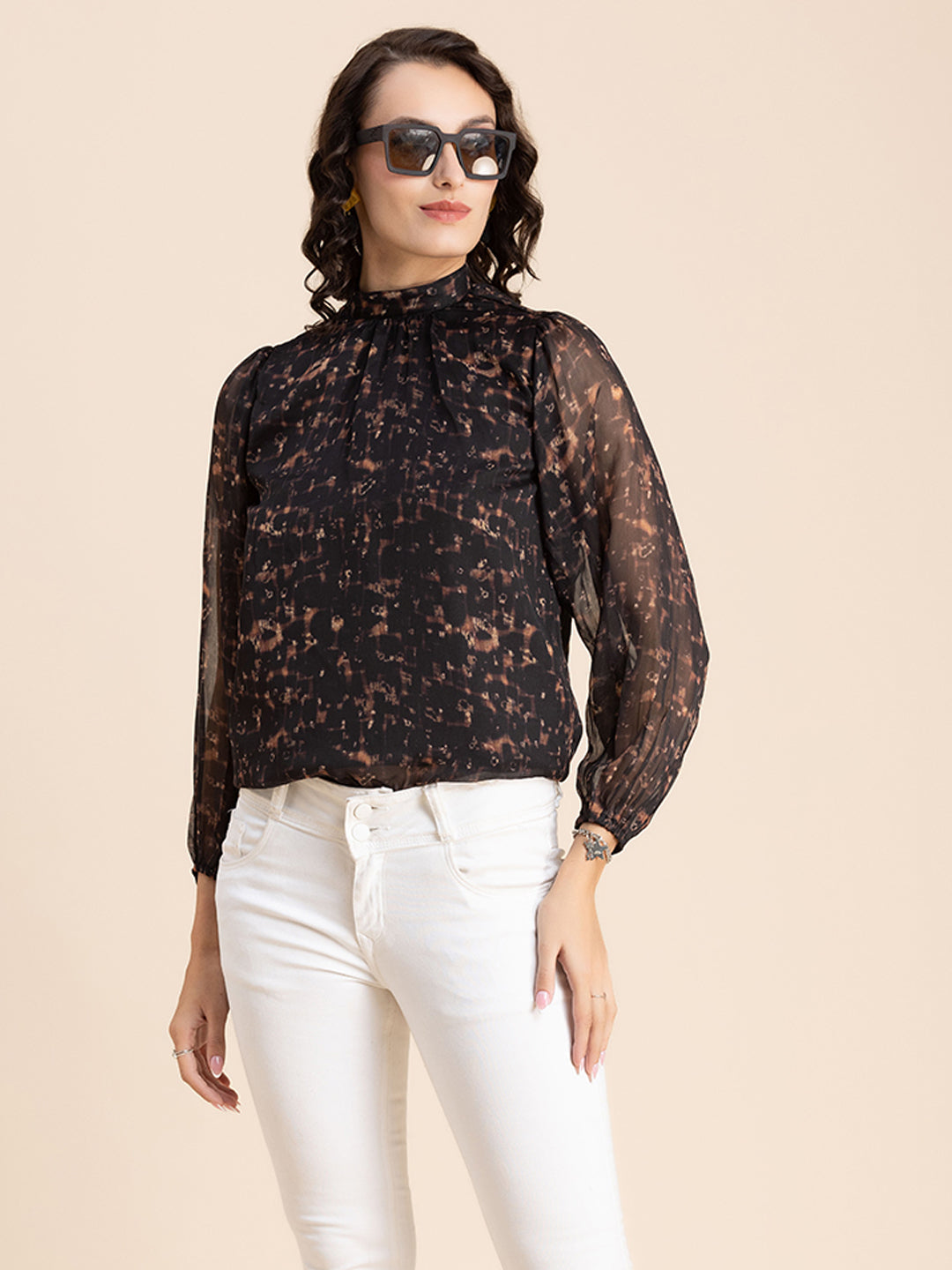 Turtle Neck Formal Chiffon