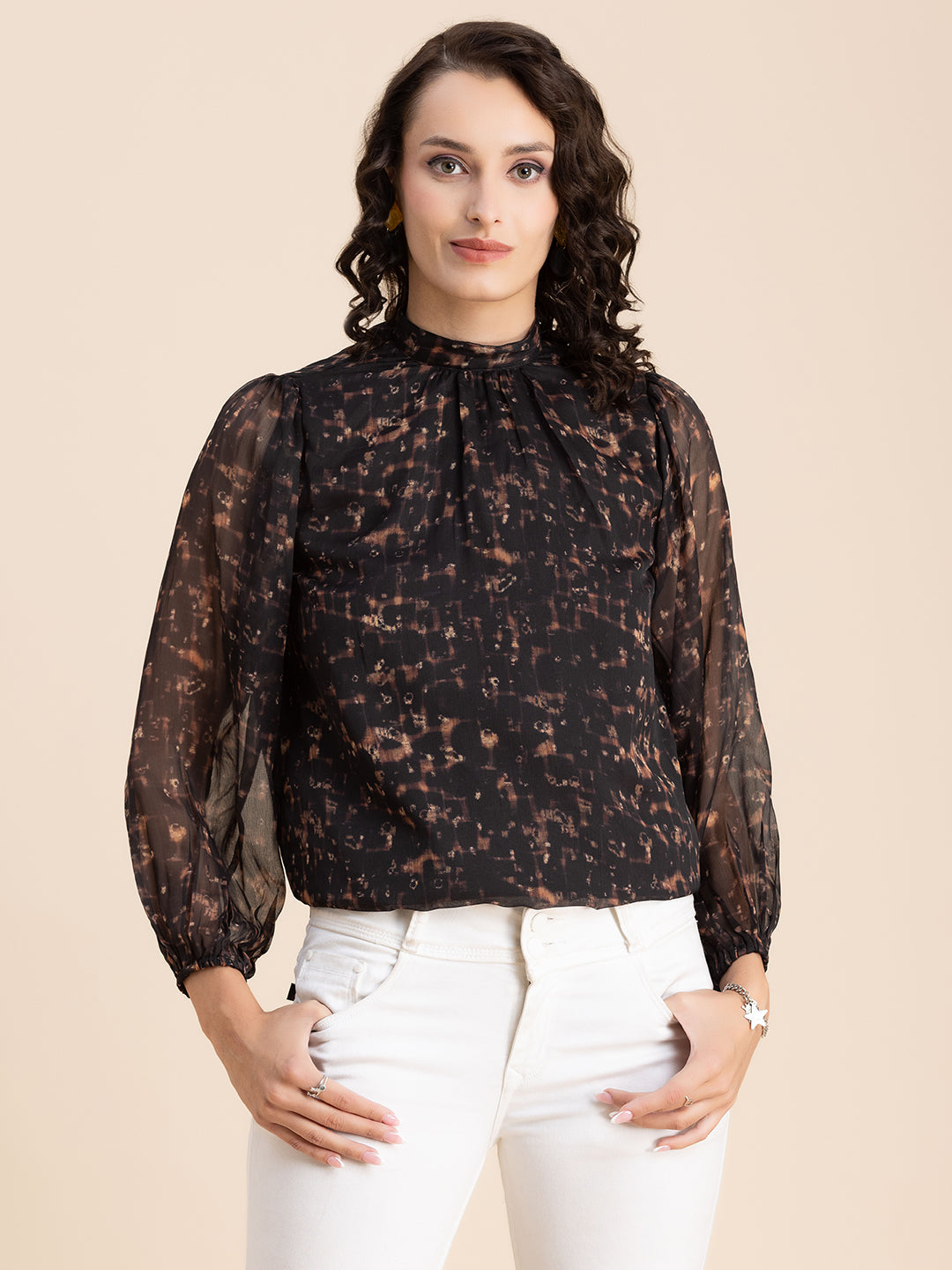 Turtle Neck Formal Chiffon