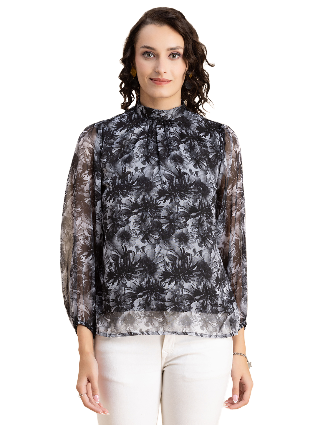 Turtle Neck Formal Chiffon