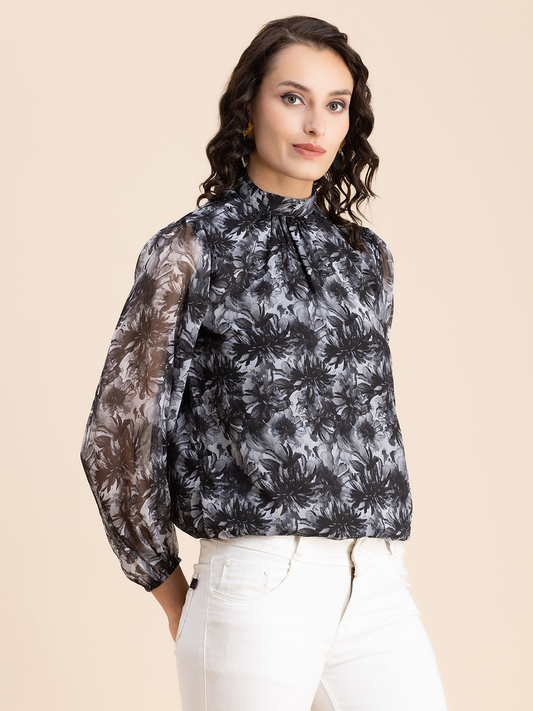 Turtle Neck Formal Chiffon