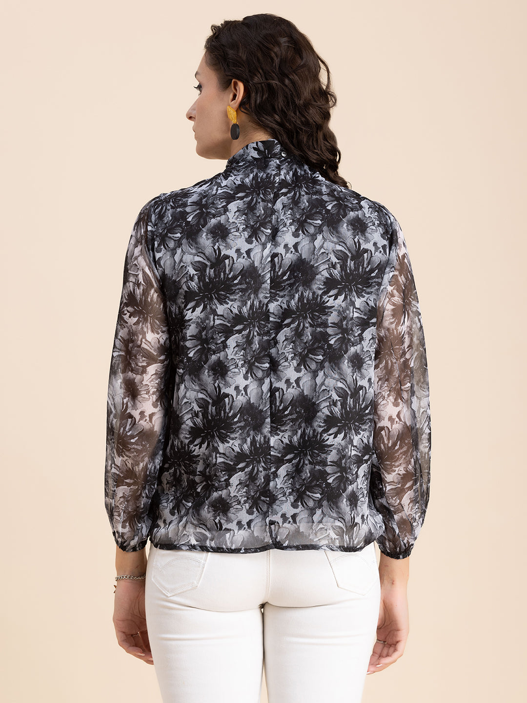 Turtle Neck Formal Chiffon