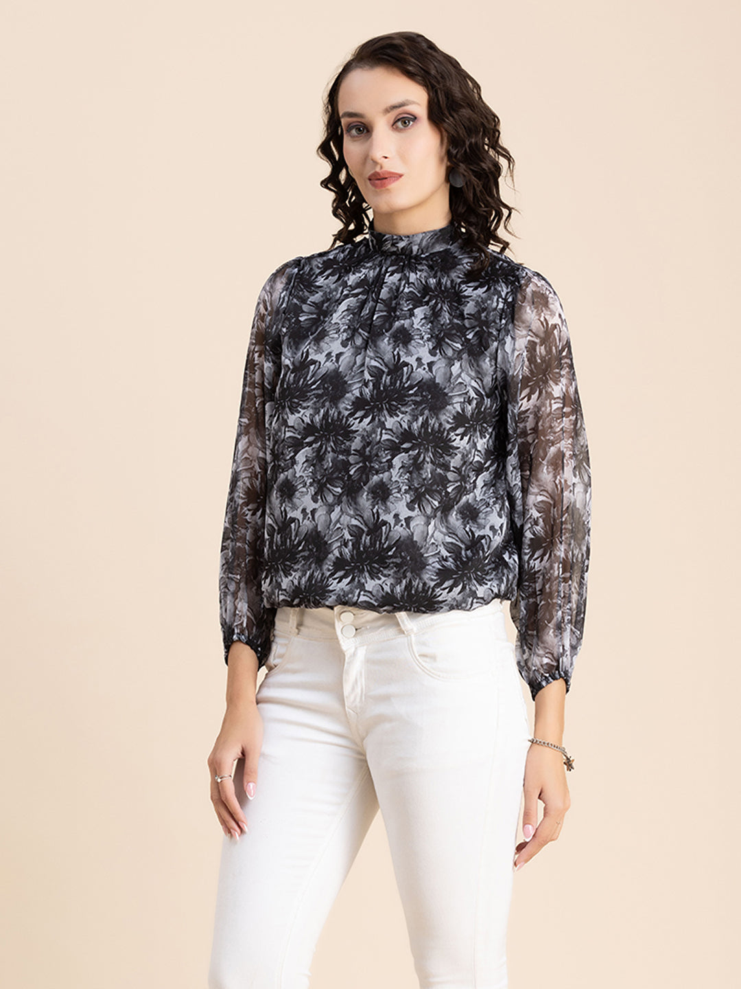Turtle Neck Formal Chiffon