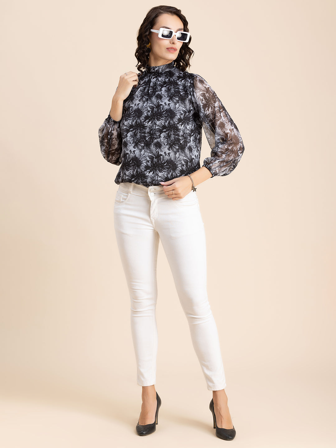 Turtle Neck Formal Chiffon