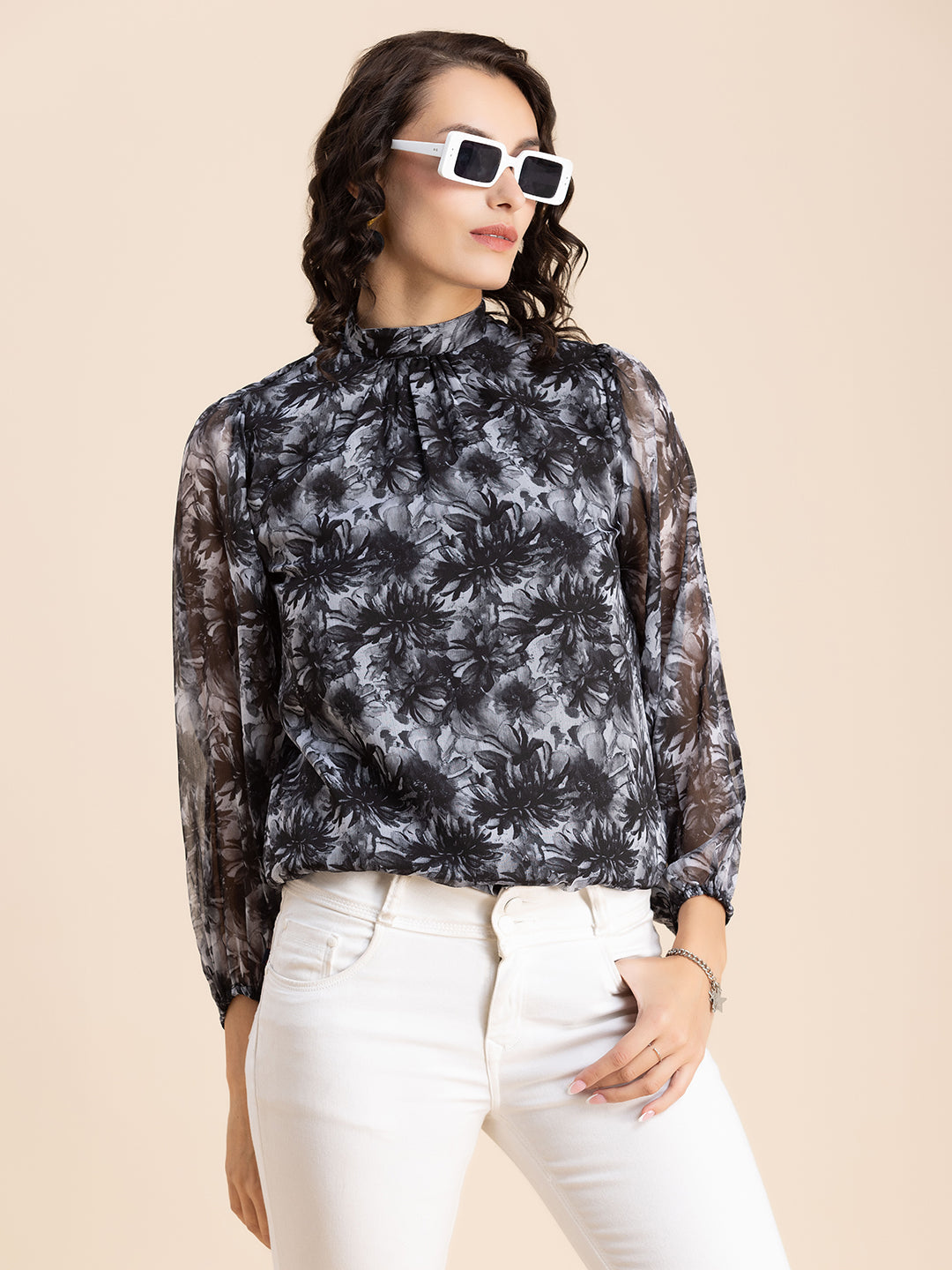 Turtle Neck Formal Chiffon