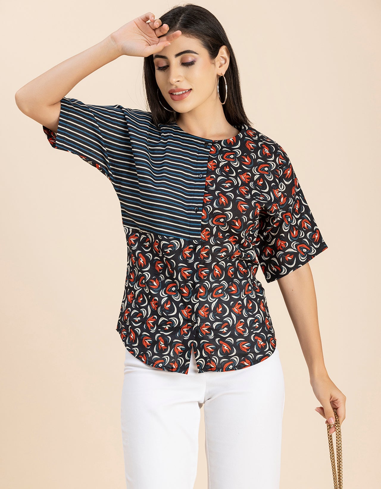 Buttoned Cotton Summer Top