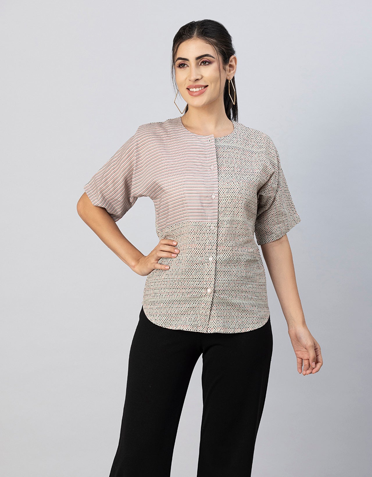 Buttoned Cotton Summer Top