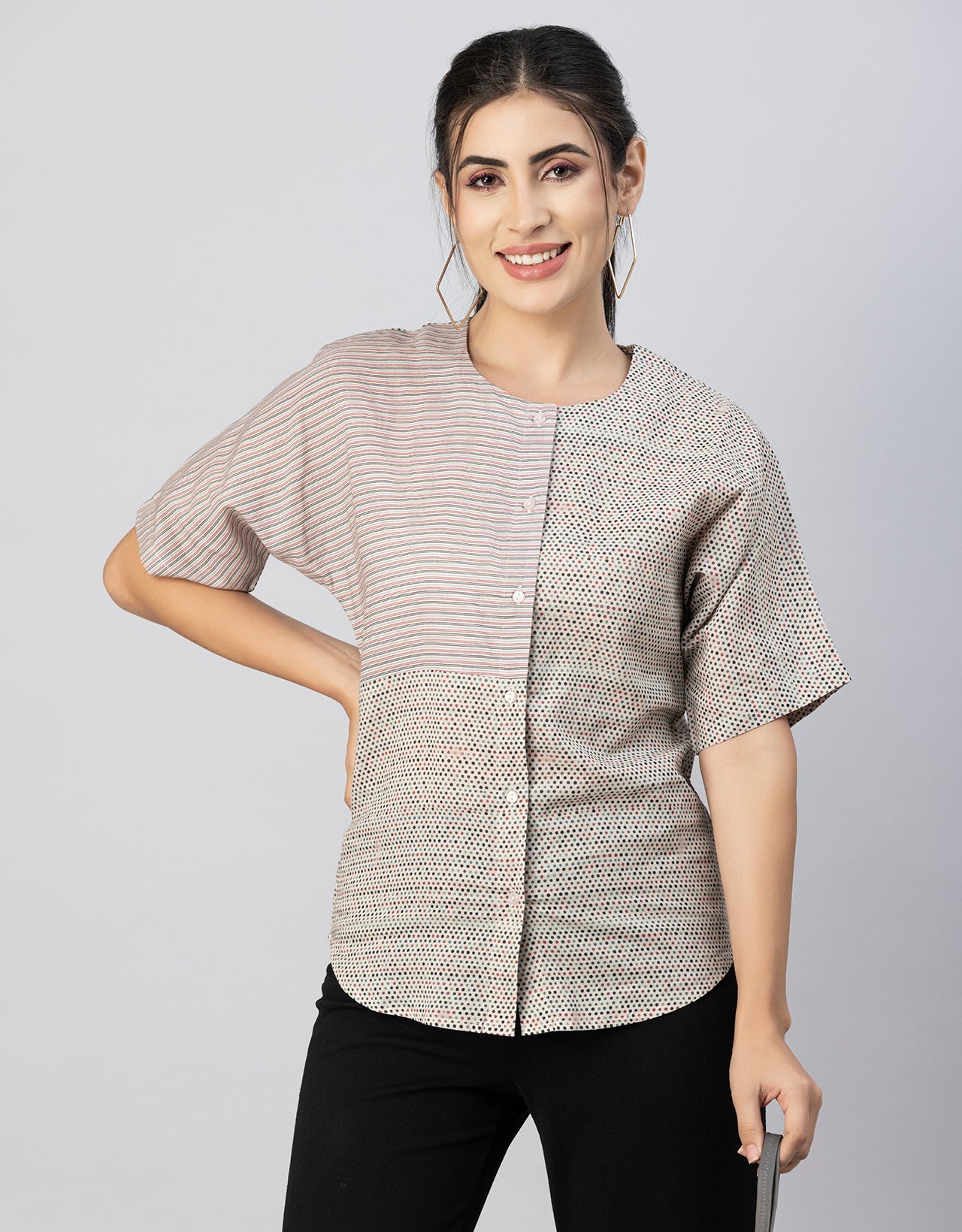 Buttoned Cotton Summer Top
