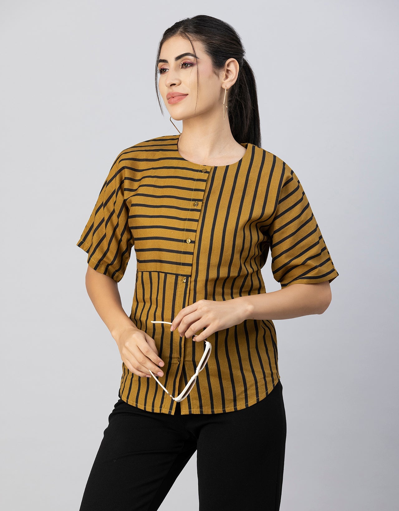 Buttoned Cotton Summer Top
