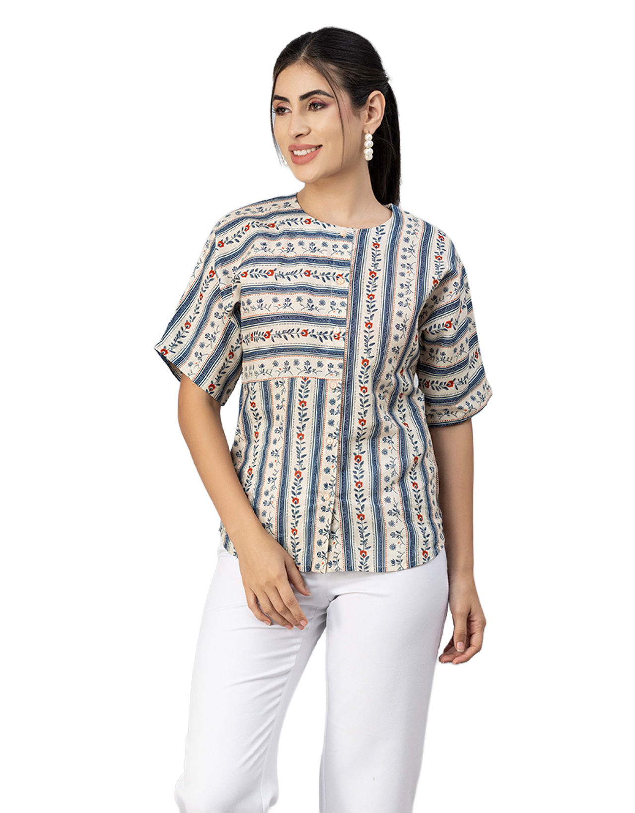 Buttoned Cotton Summer Top
