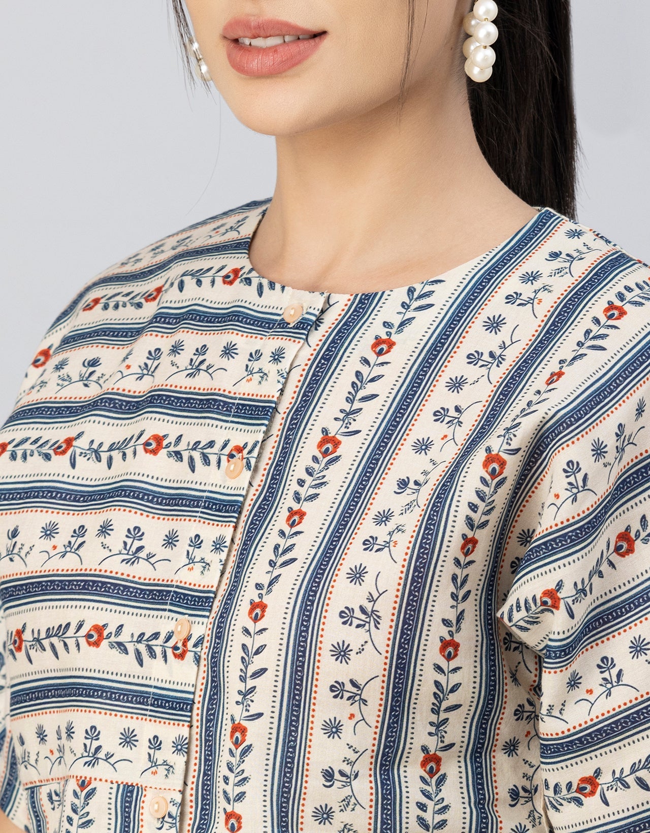 Buttoned Cotton Summer Top