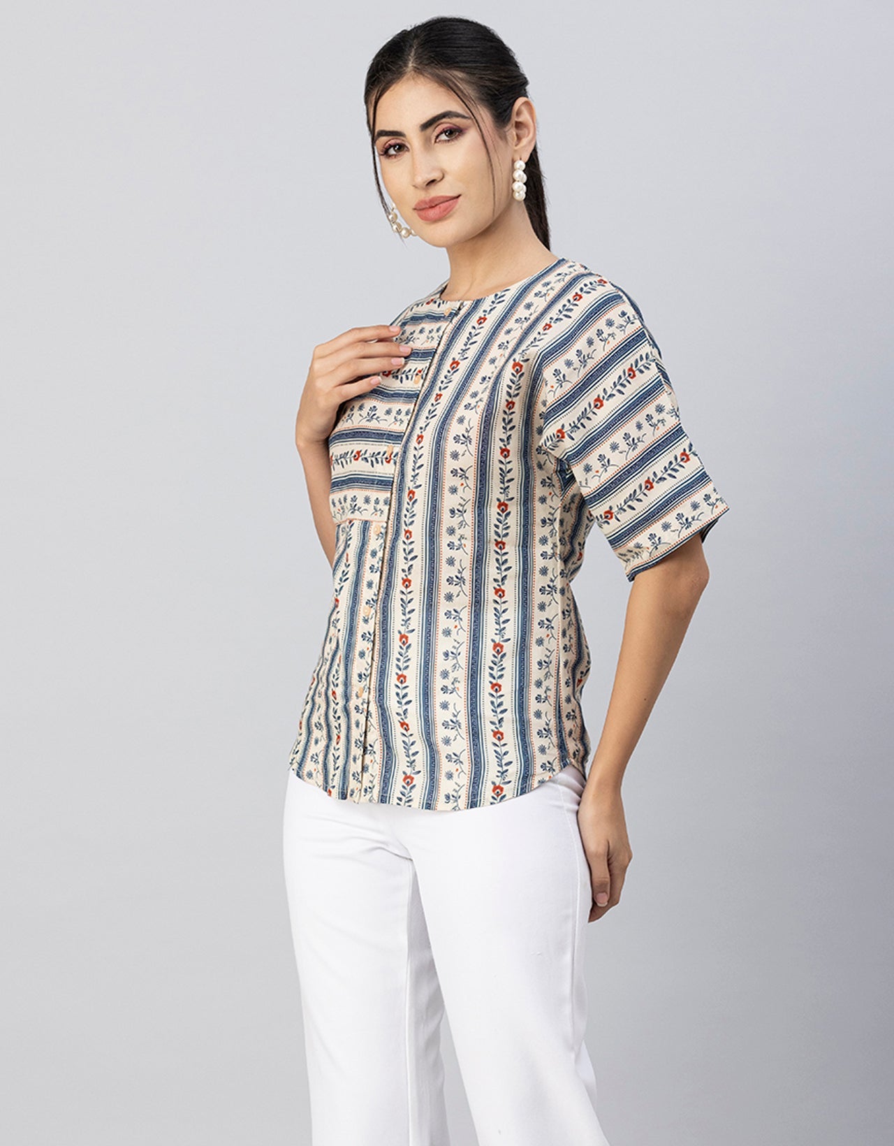 Buttoned Cotton Summer Top