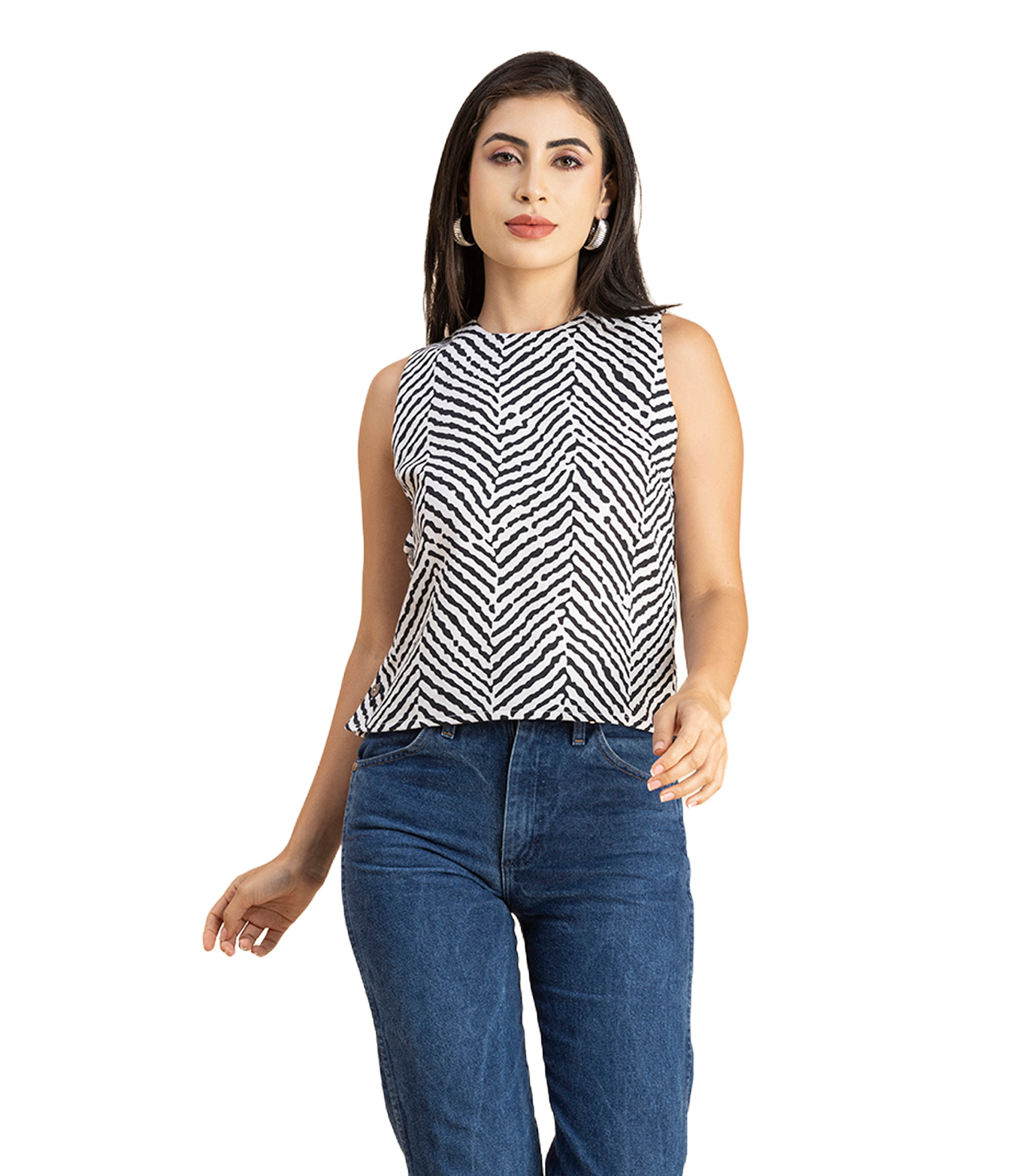 Side-Buttoned Sleeveless Top
