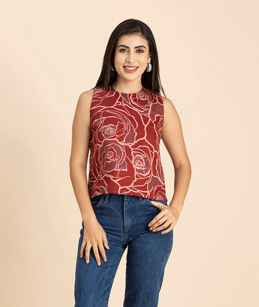 Side-Buttoned Sleeveless Top