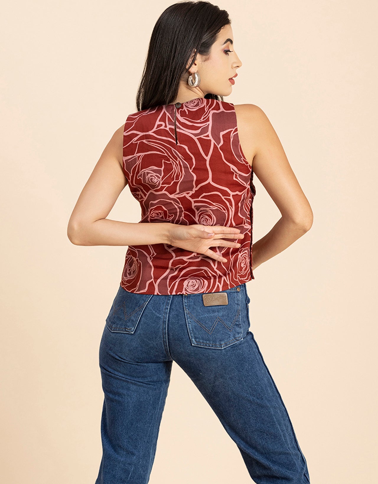 Side-Buttoned Sleeveless Top