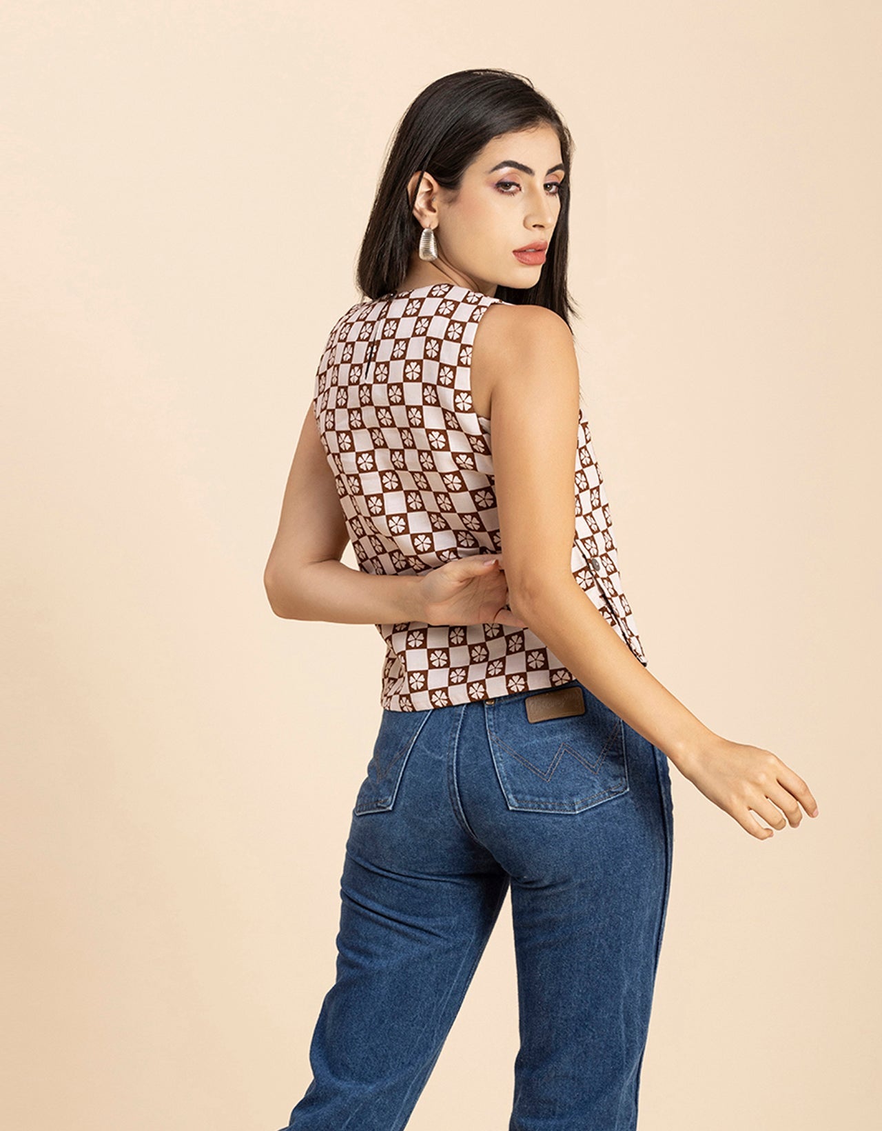 Side-Buttoned Sleeveless Top