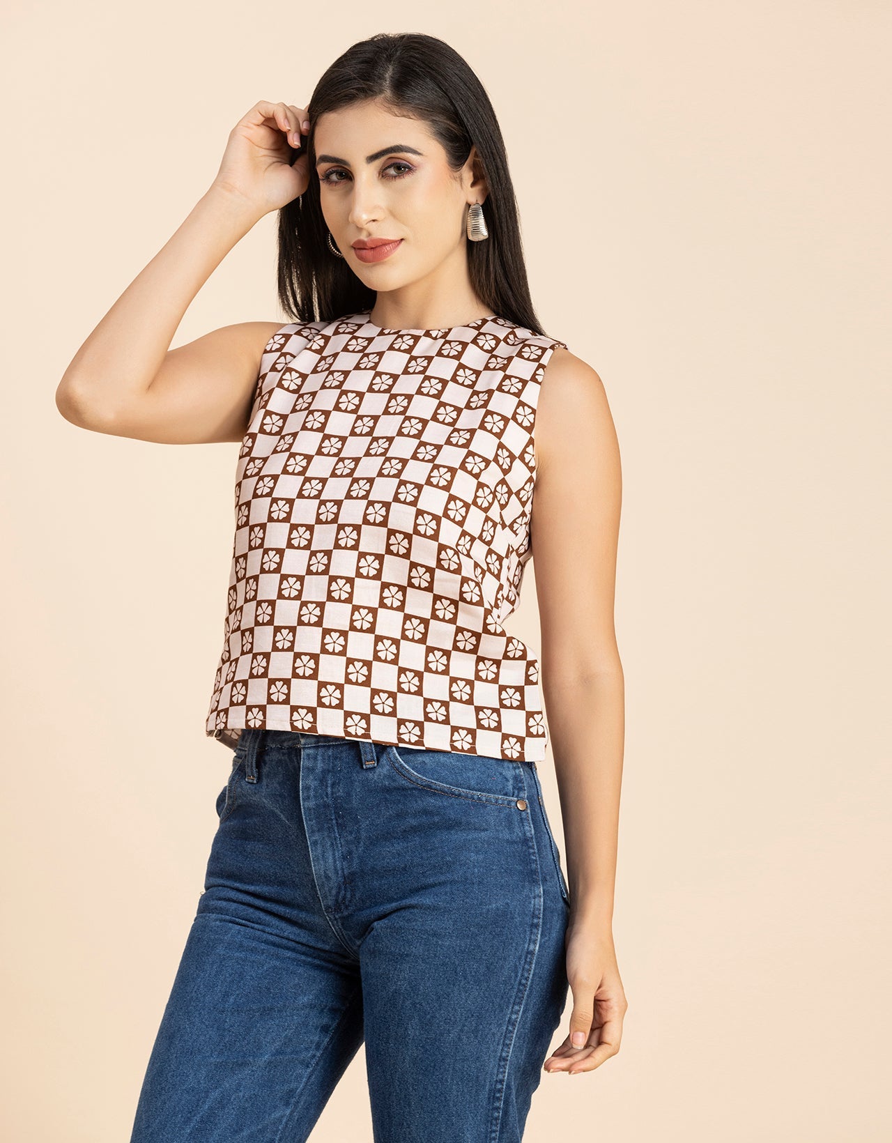 Side-Buttoned Sleeveless Top