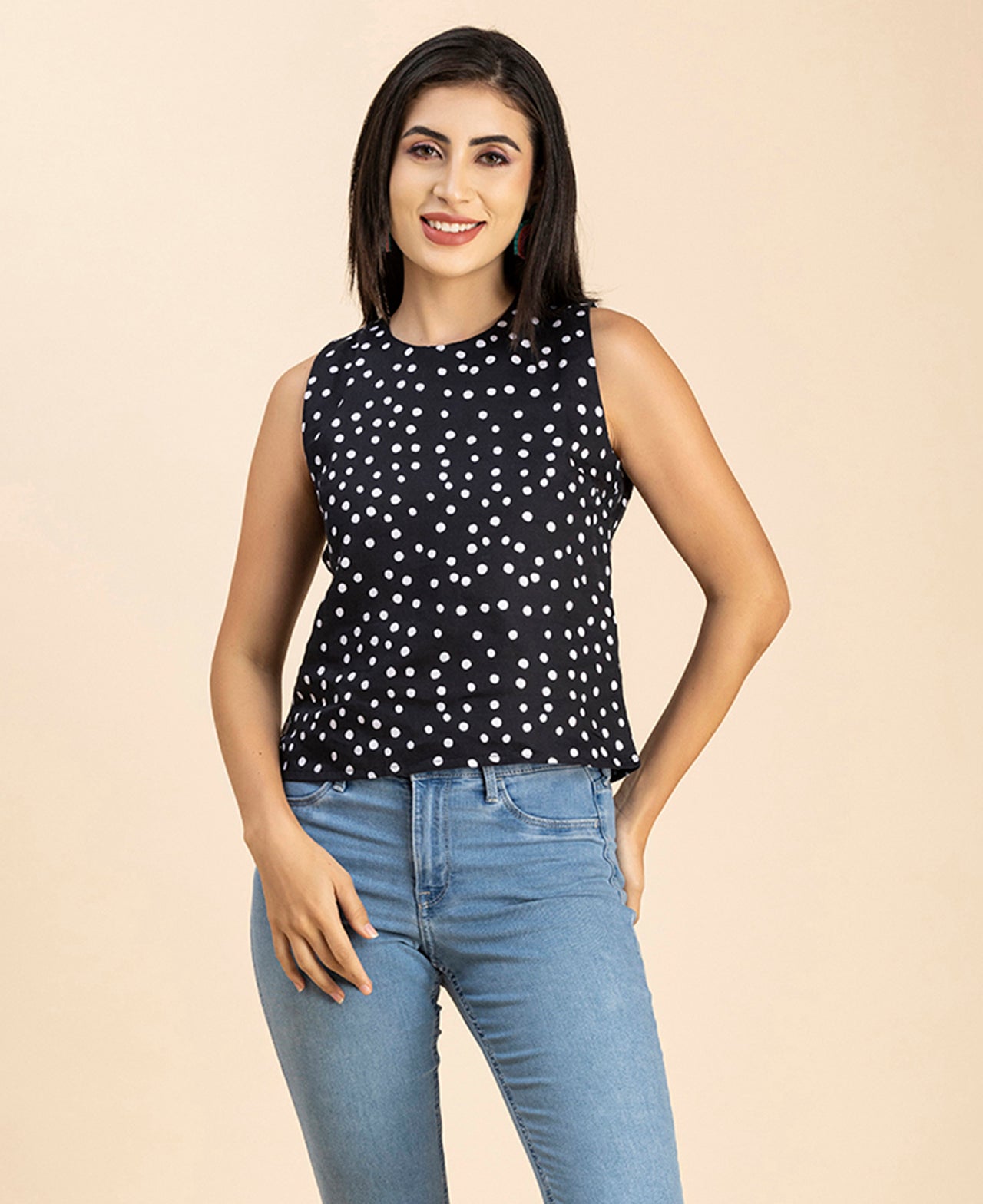 Side-Buttoned Sleeveless Top