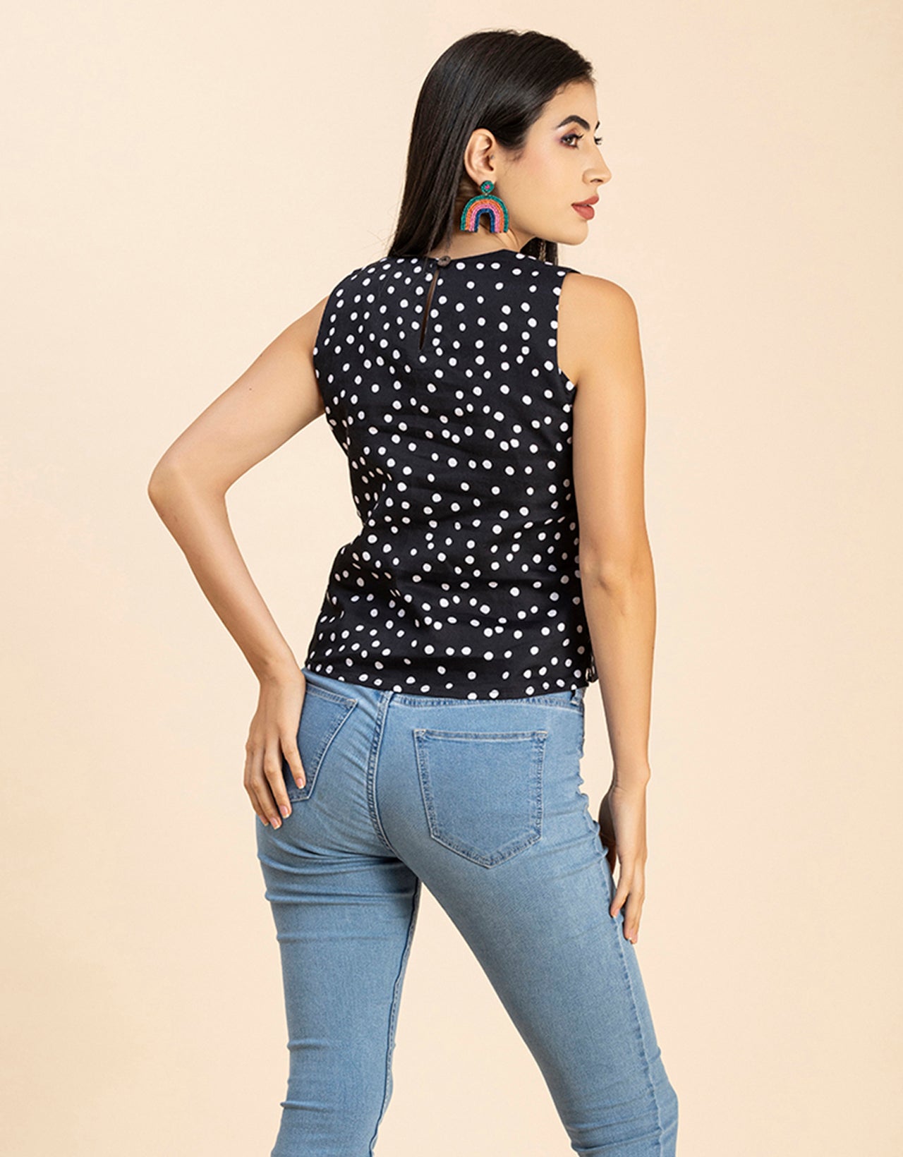 Side-Buttoned Sleeveless Top