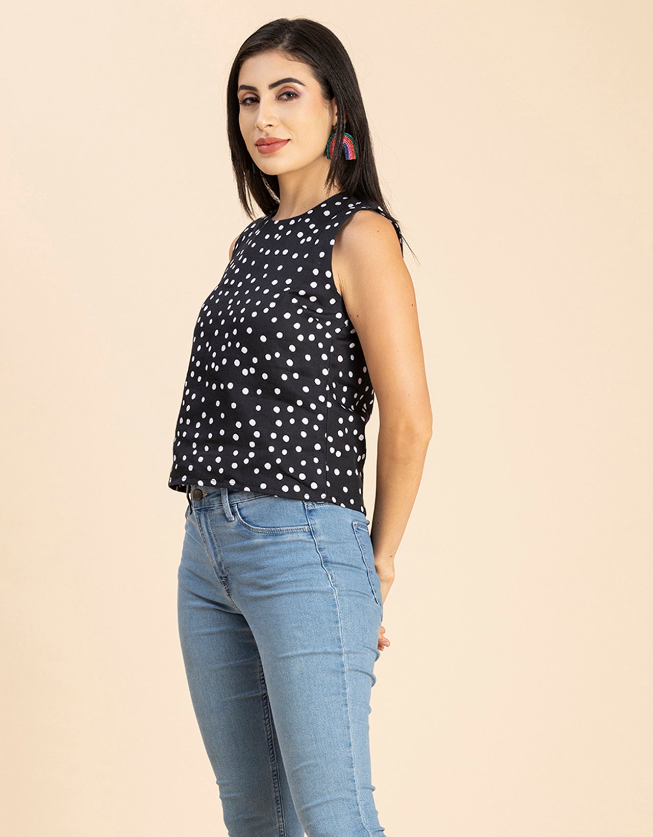 Side-Buttoned Sleeveless Top