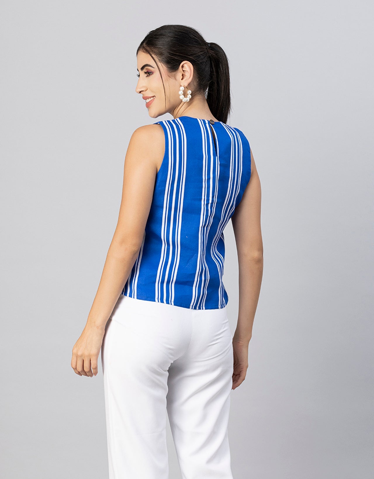 Side-Buttoned Sleeveless Top