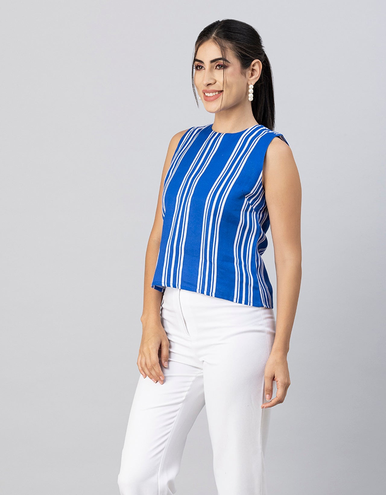 Side-Buttoned Sleeveless Top