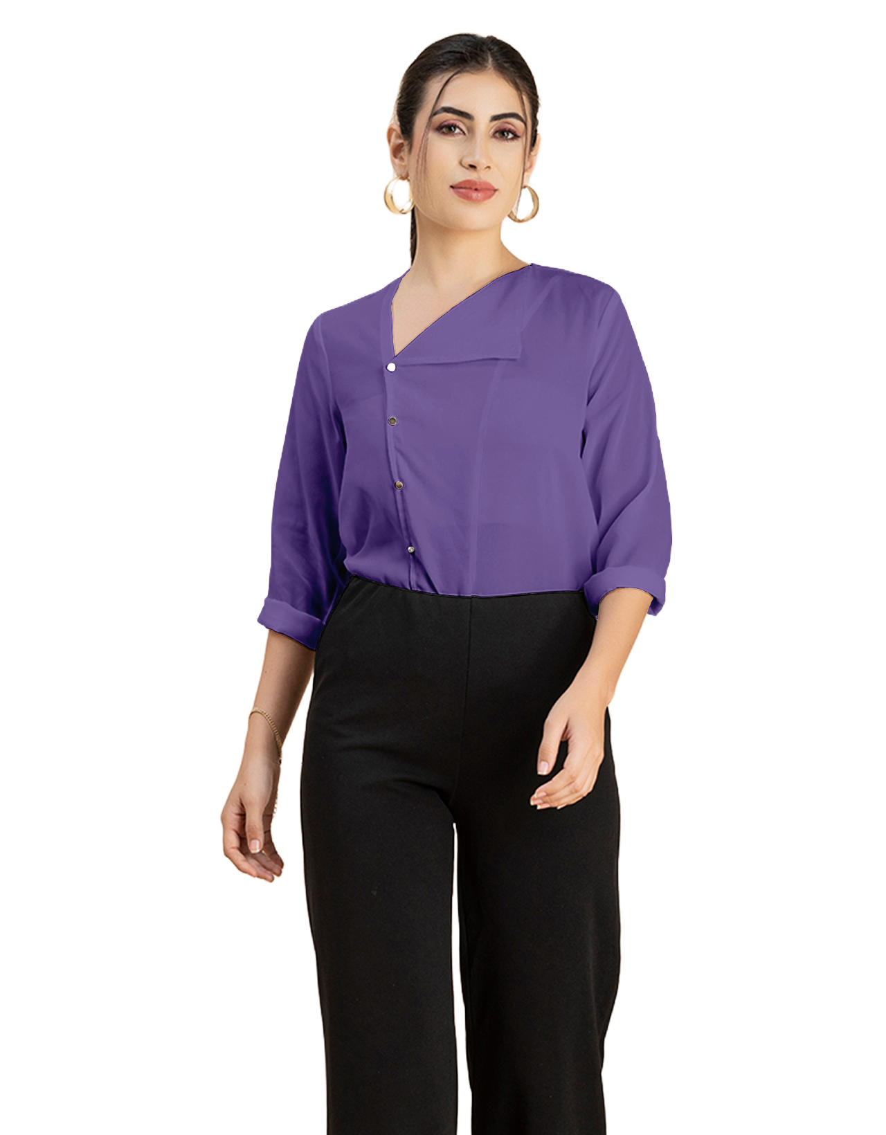 Diagonal Collar Stylish Top