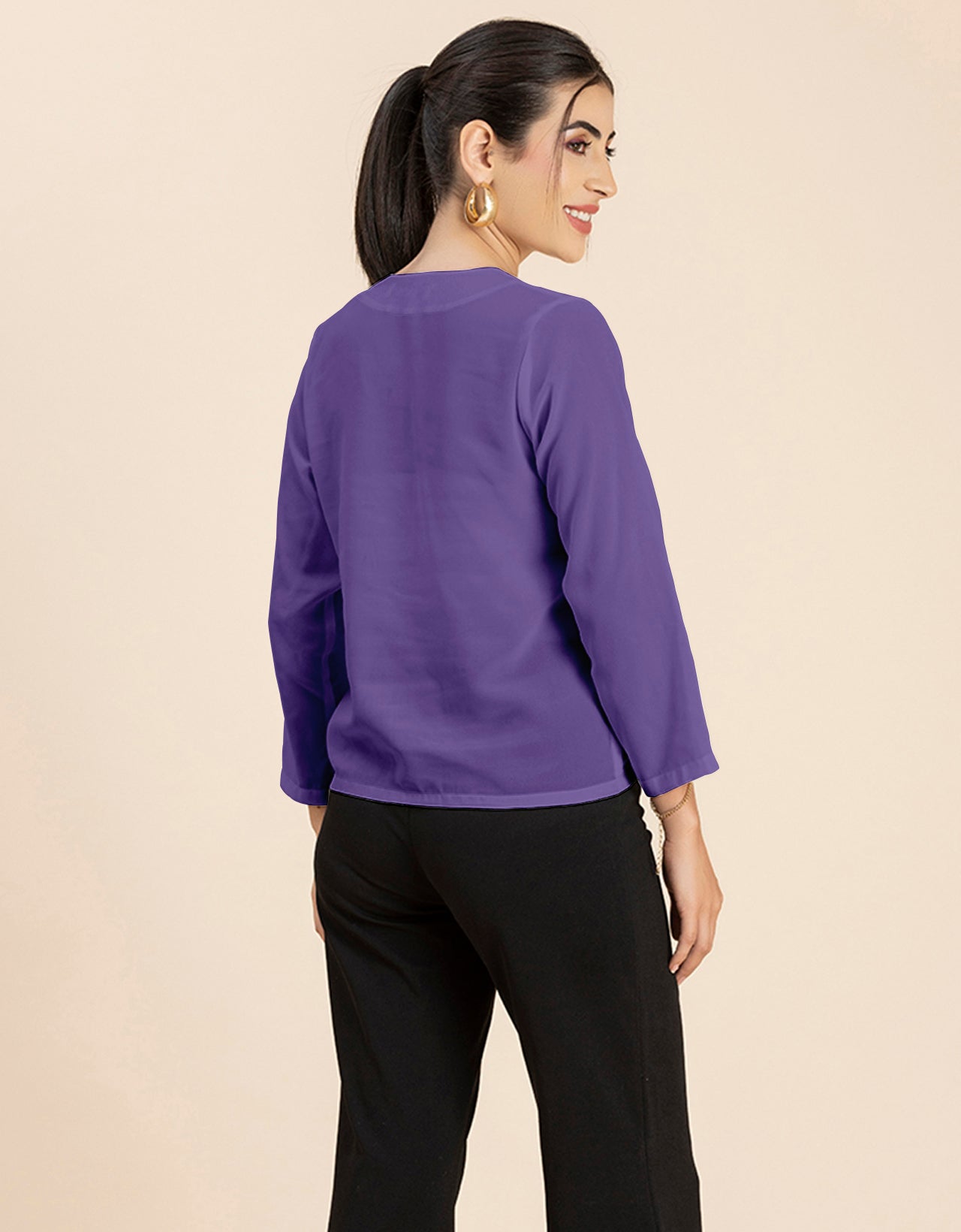 Diagonal Collar Stylish Top