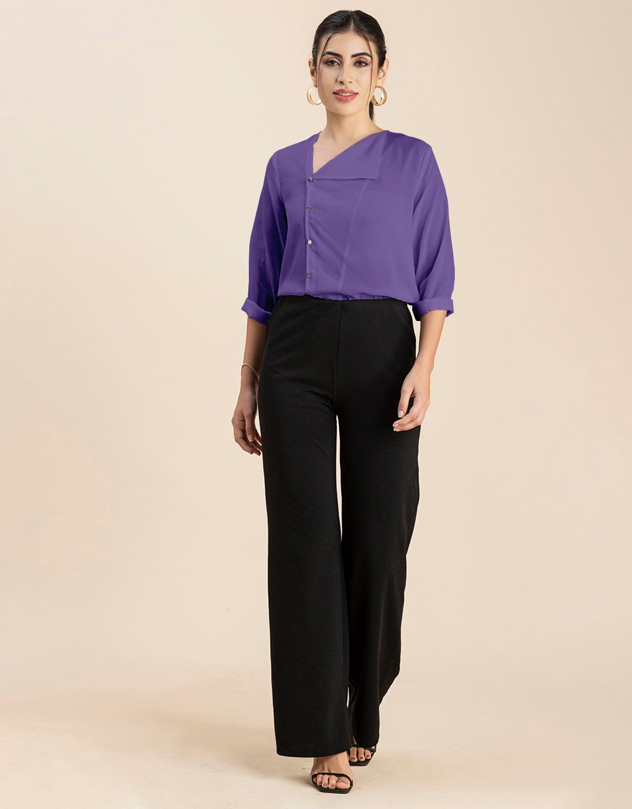 Diagonal Collar Stylish Top