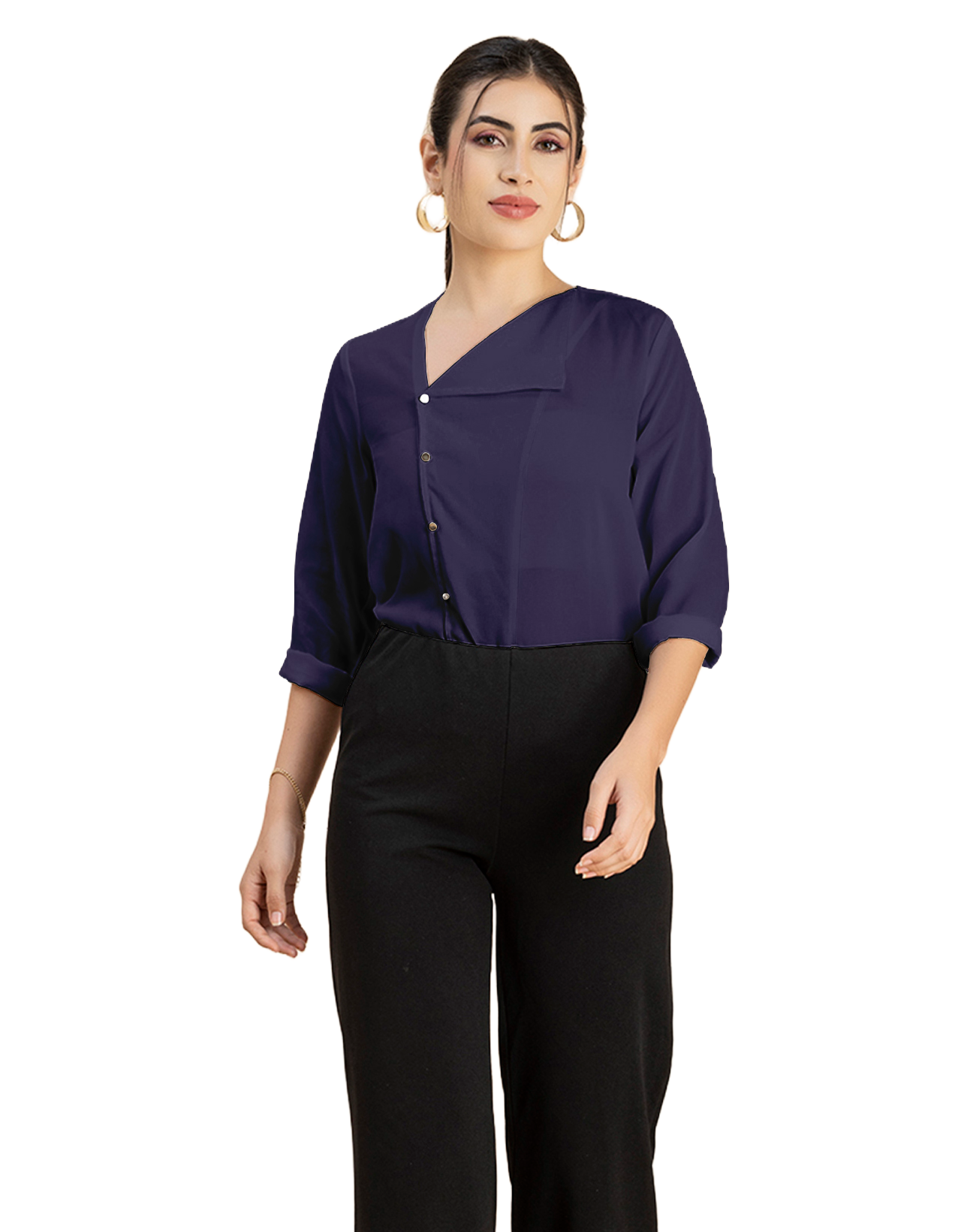 Diagonal Collar Stylish Top