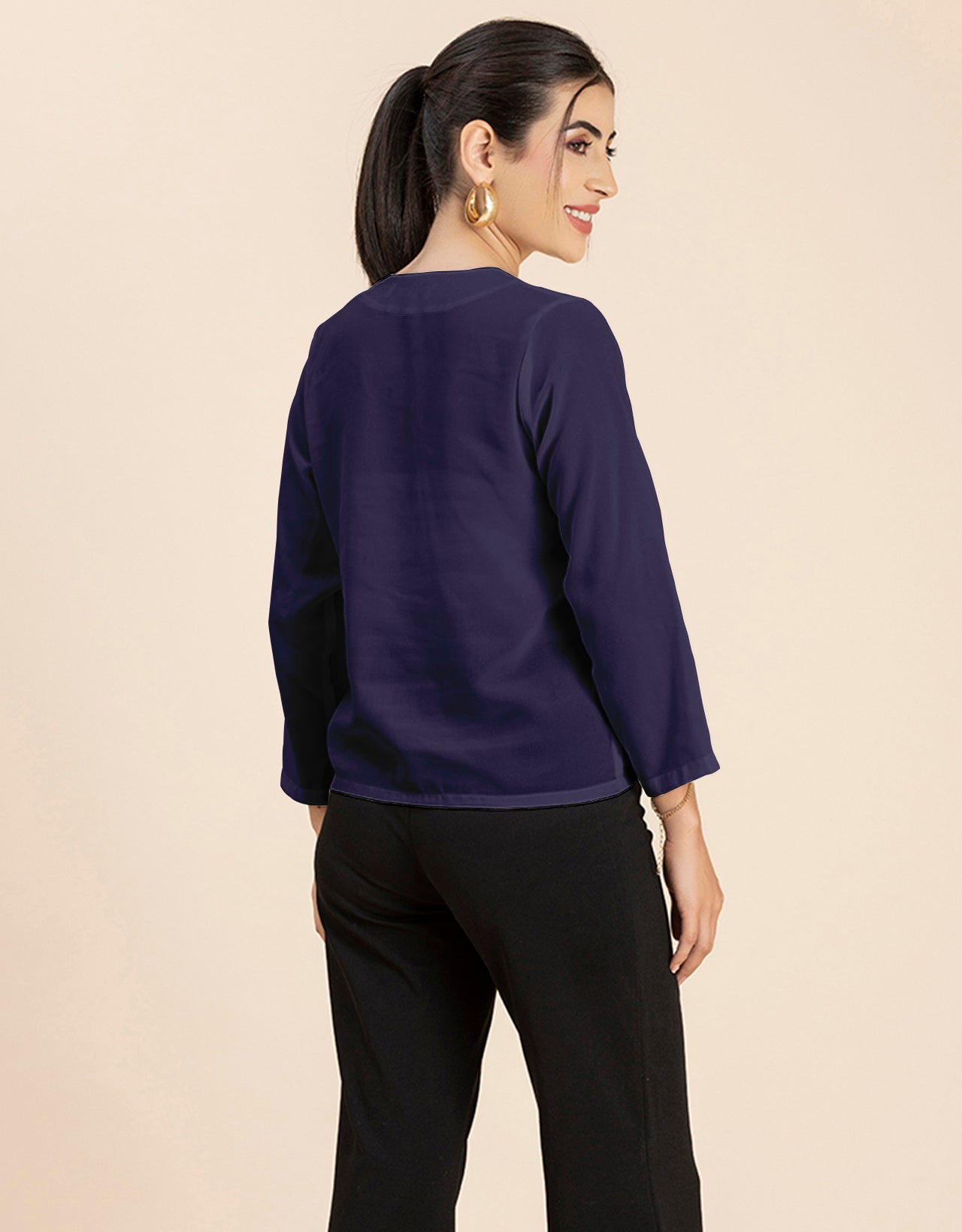 Diagonal Collar Stylish Top