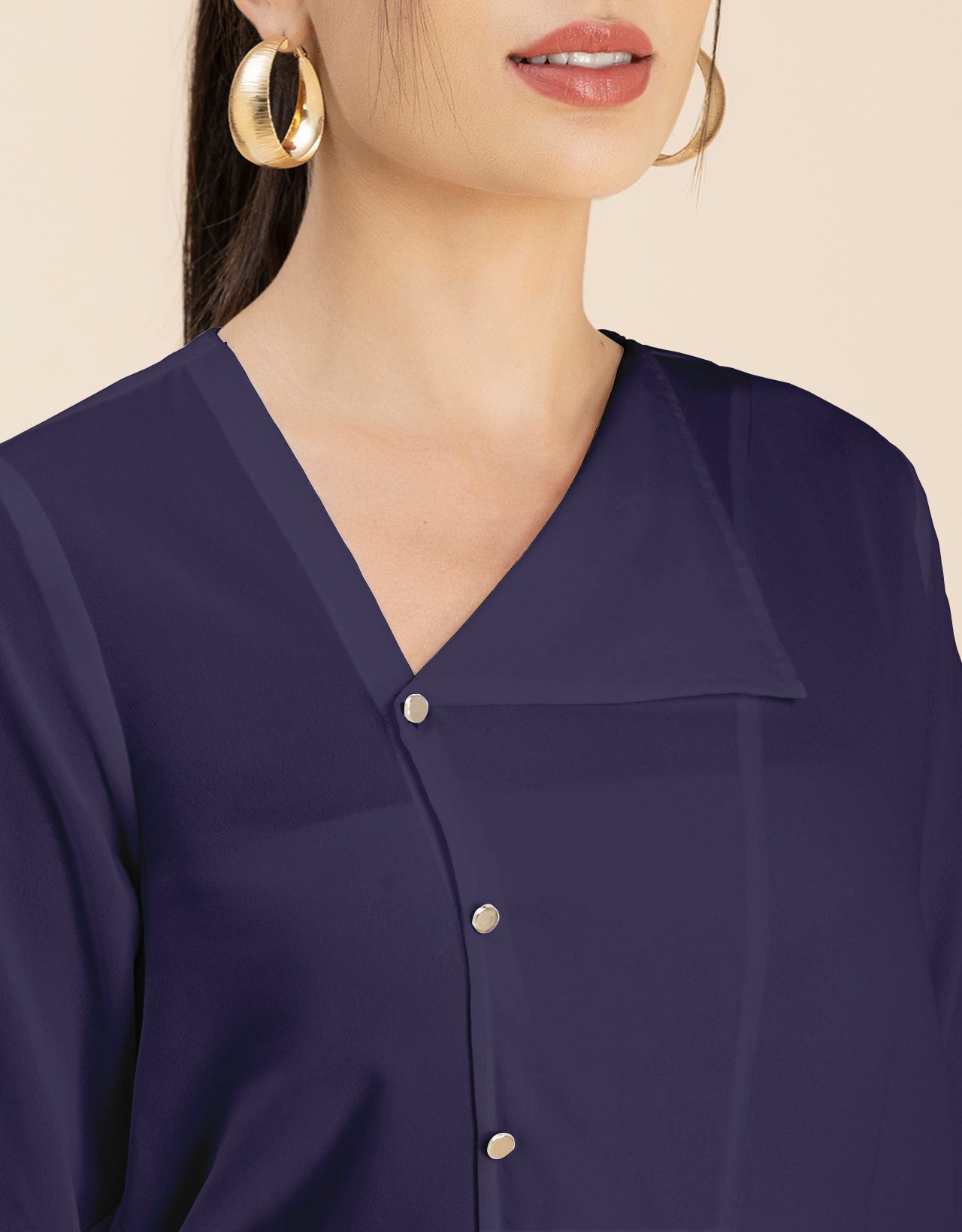 Diagonal Collar Stylish Top