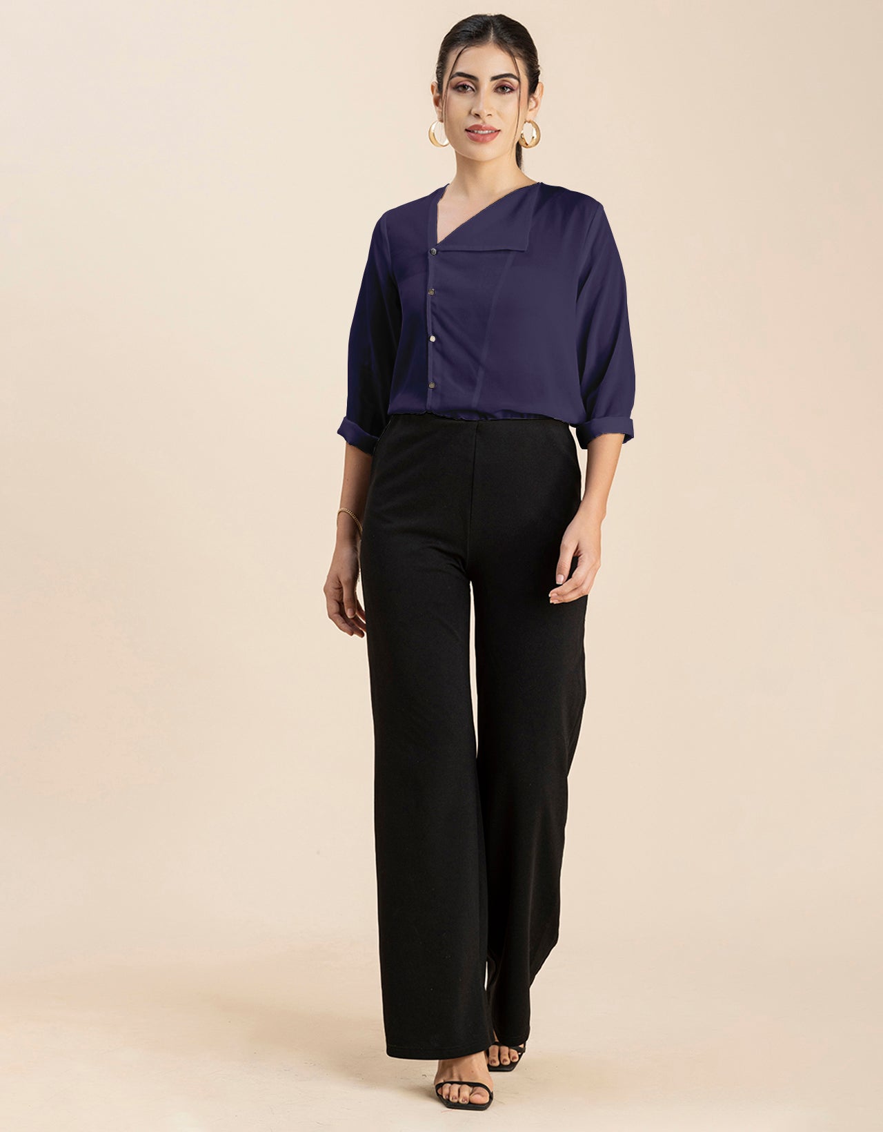 Diagonal Collar Stylish Top