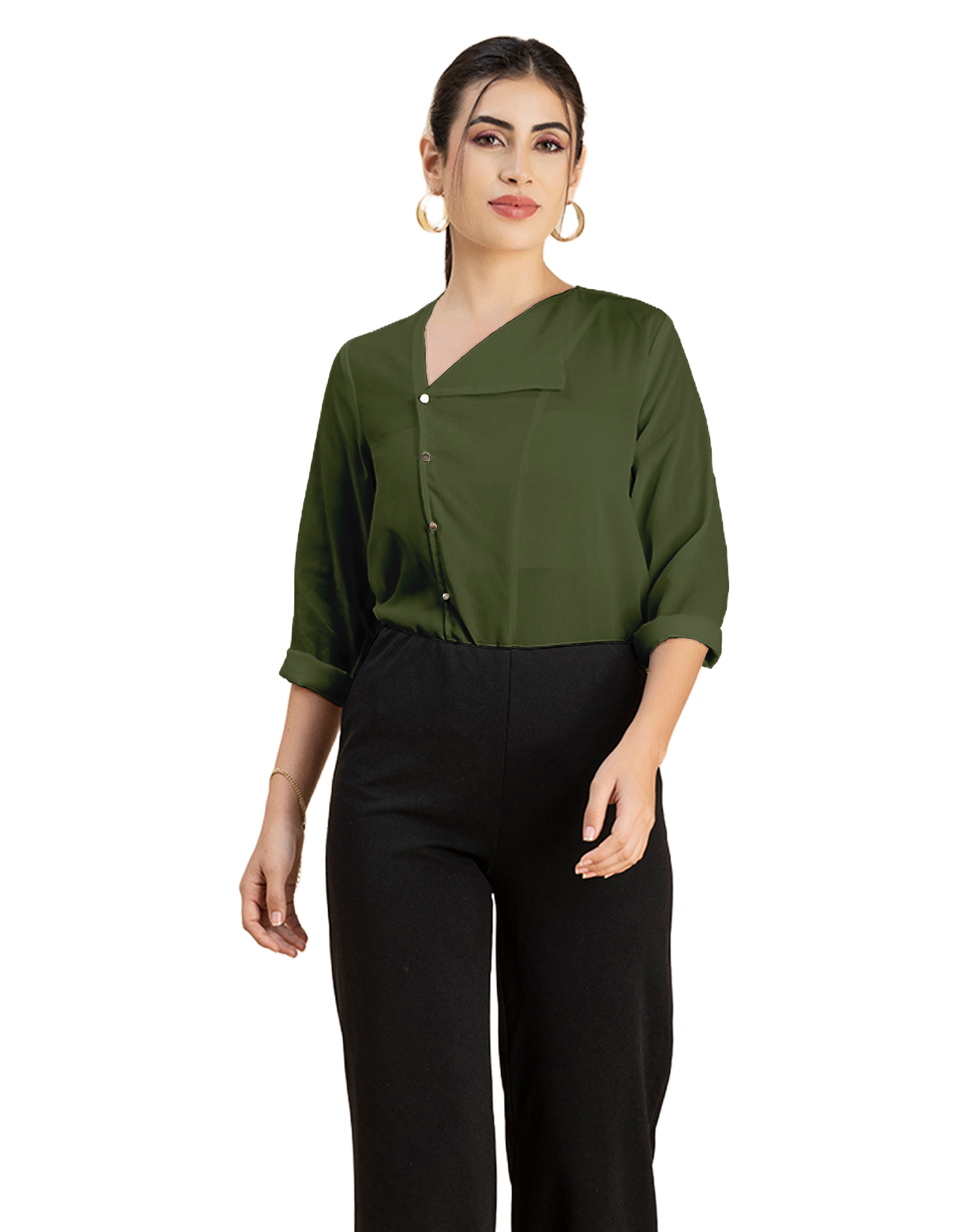 Diagonal Collar Stylish Top