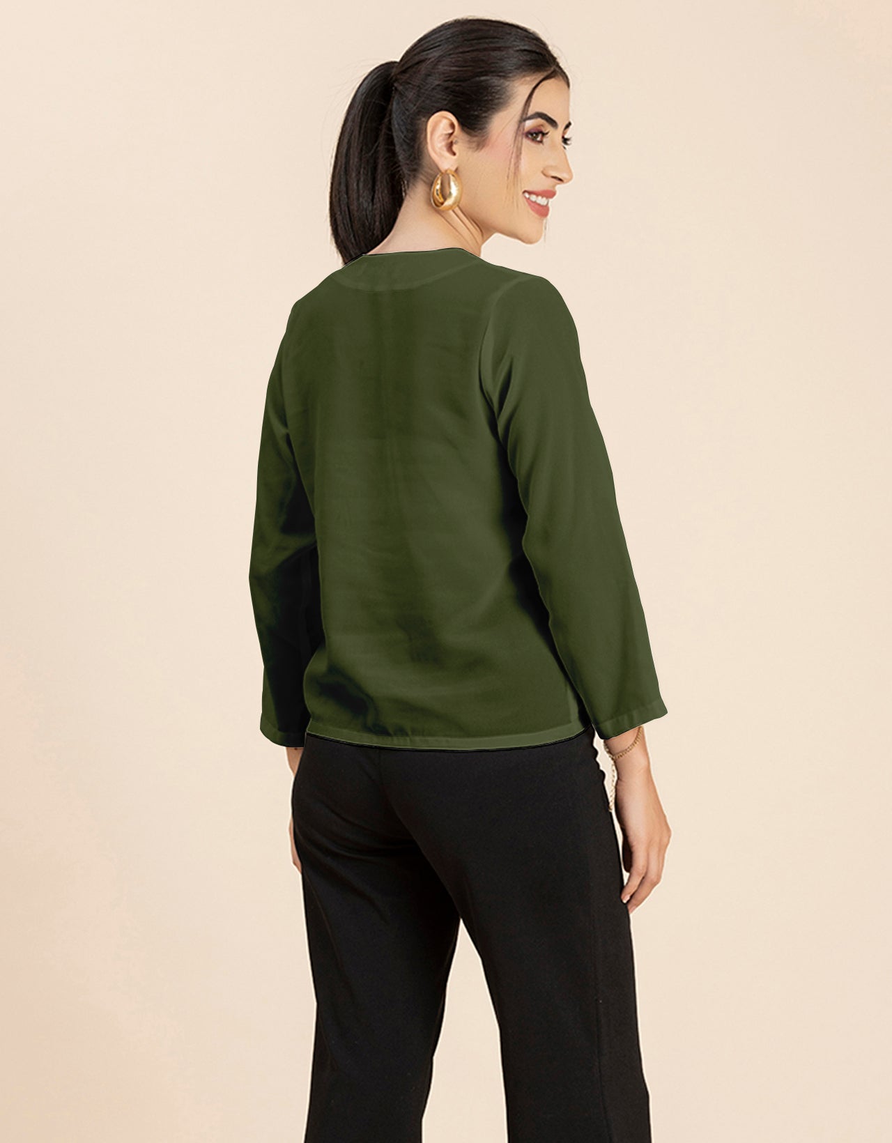 Diagonal Collar Stylish Top