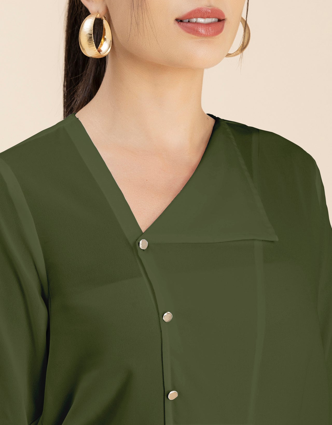 Diagonal Collar Stylish Top