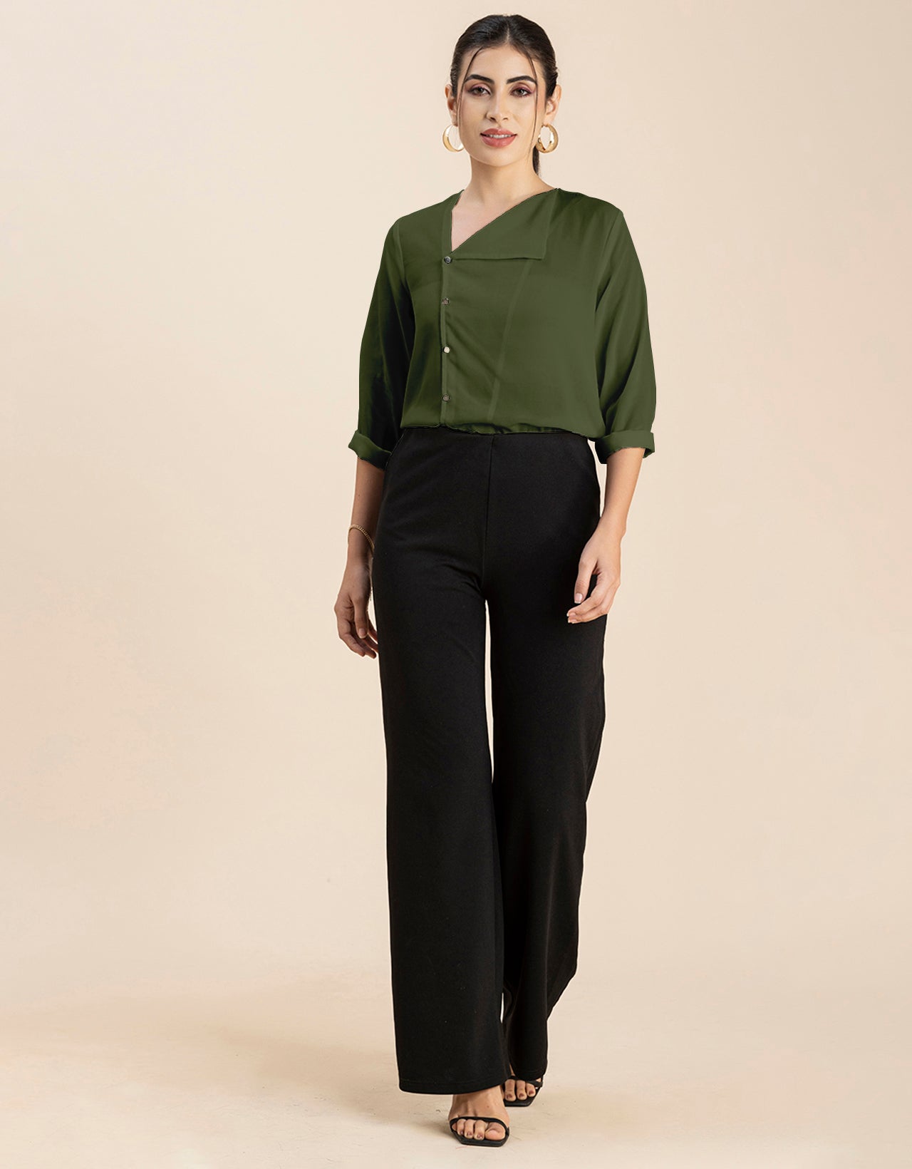 Diagonal Collar Stylish Top