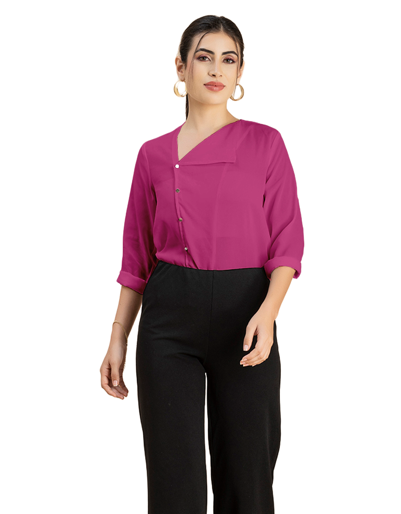 Diagonal Collar Stylish Top