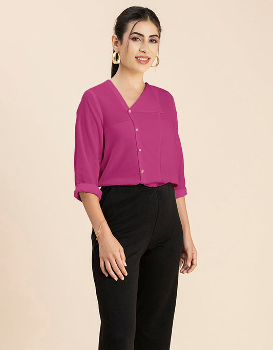 Diagonal Collar Stylish Top