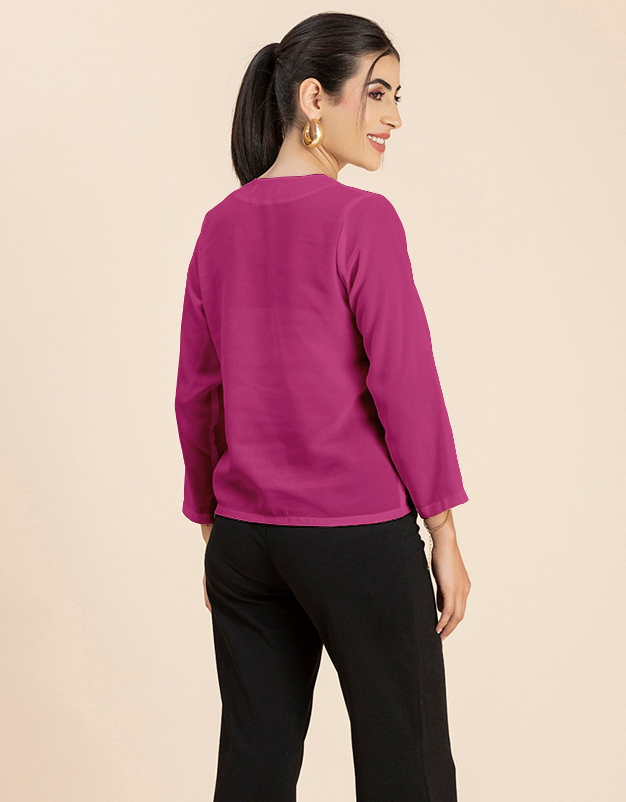 Diagonal Collar Stylish Top