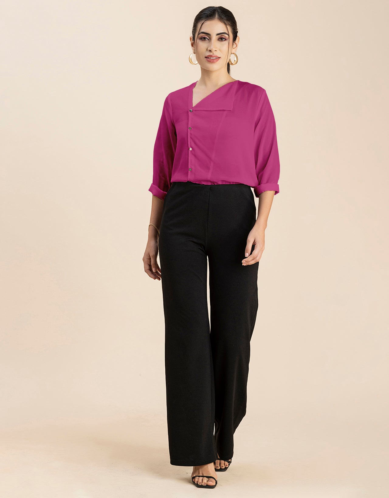 Diagonal Collar Stylish Top