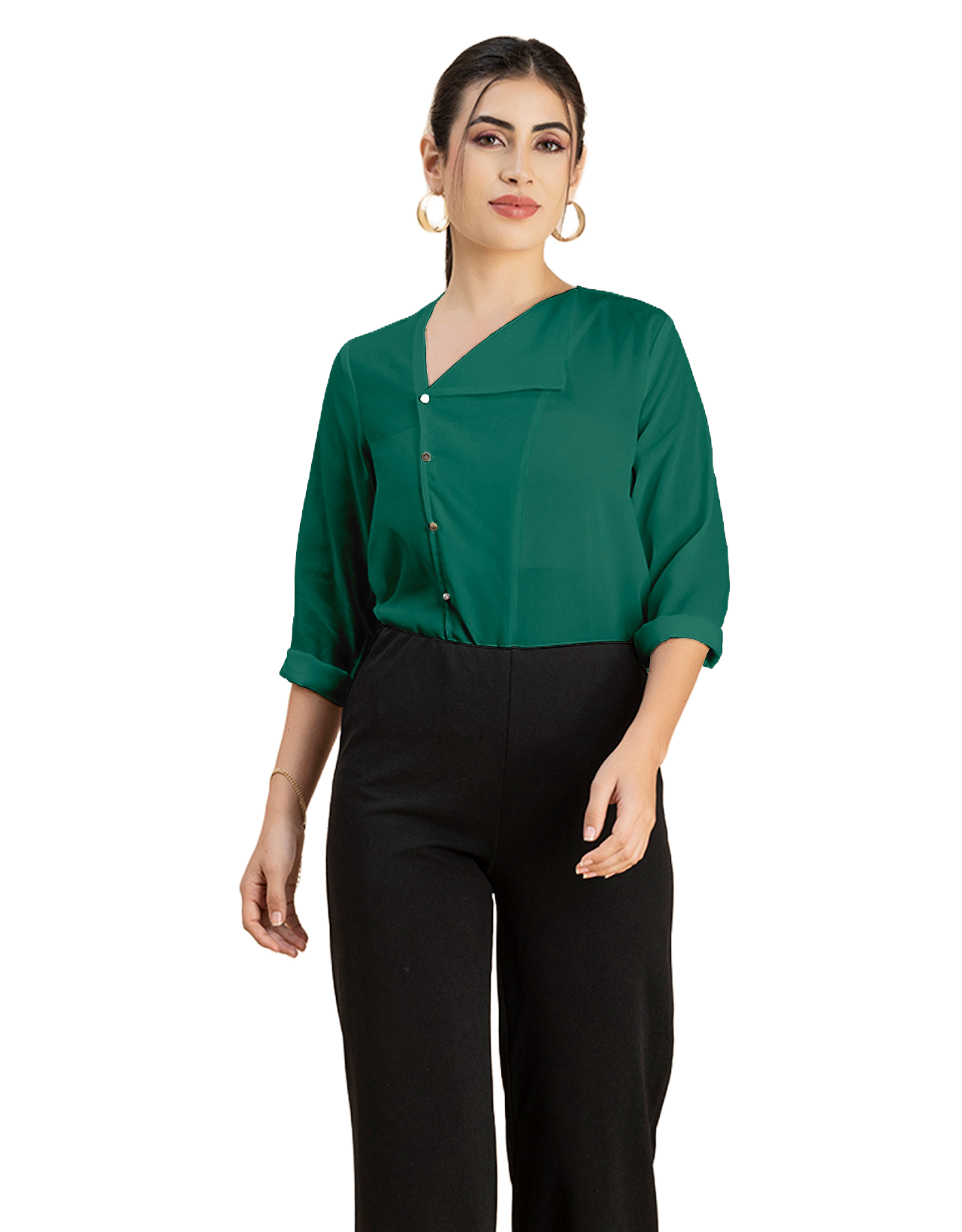 Diagonal Collar Stylish Top