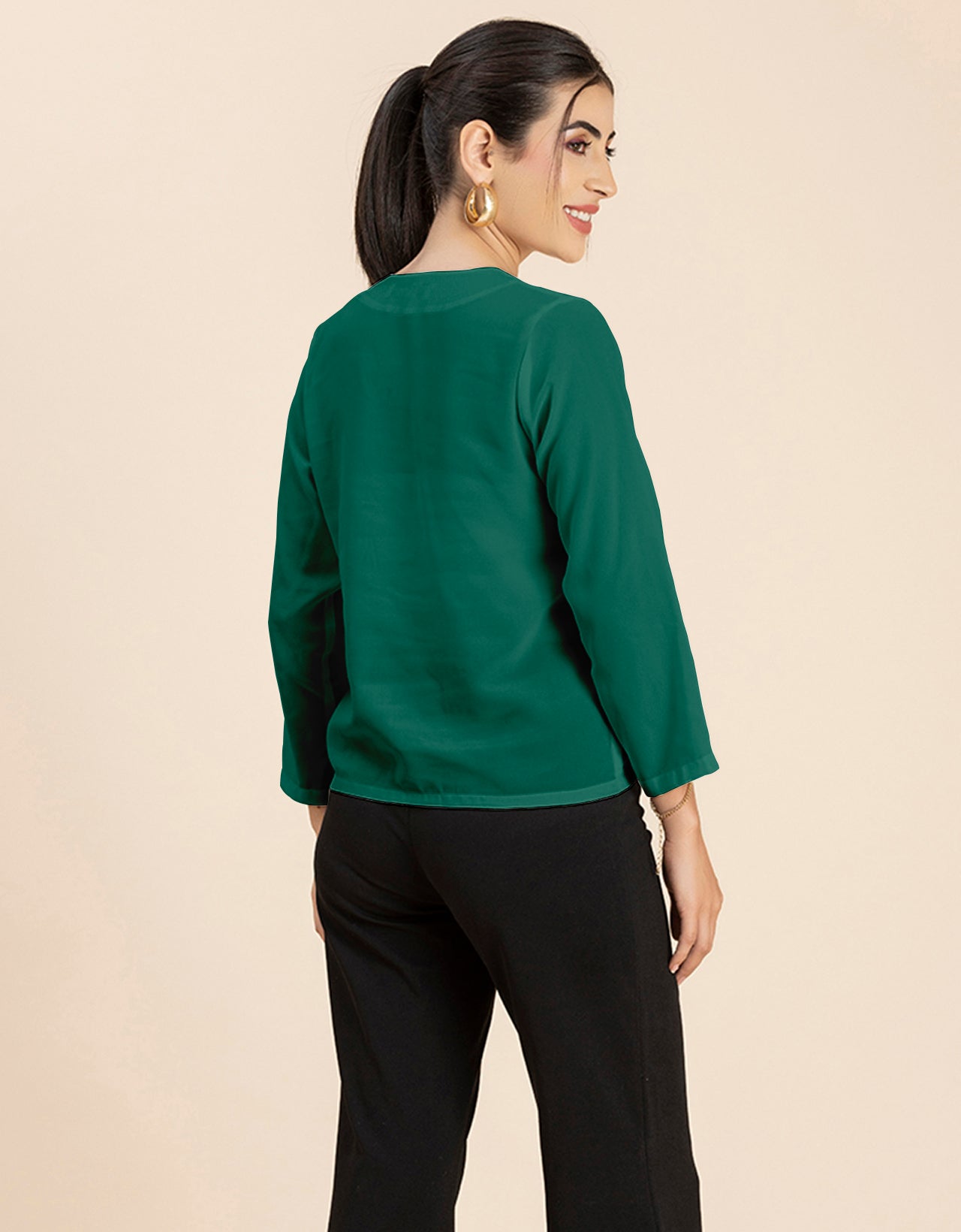 Diagonal Collar Stylish Top